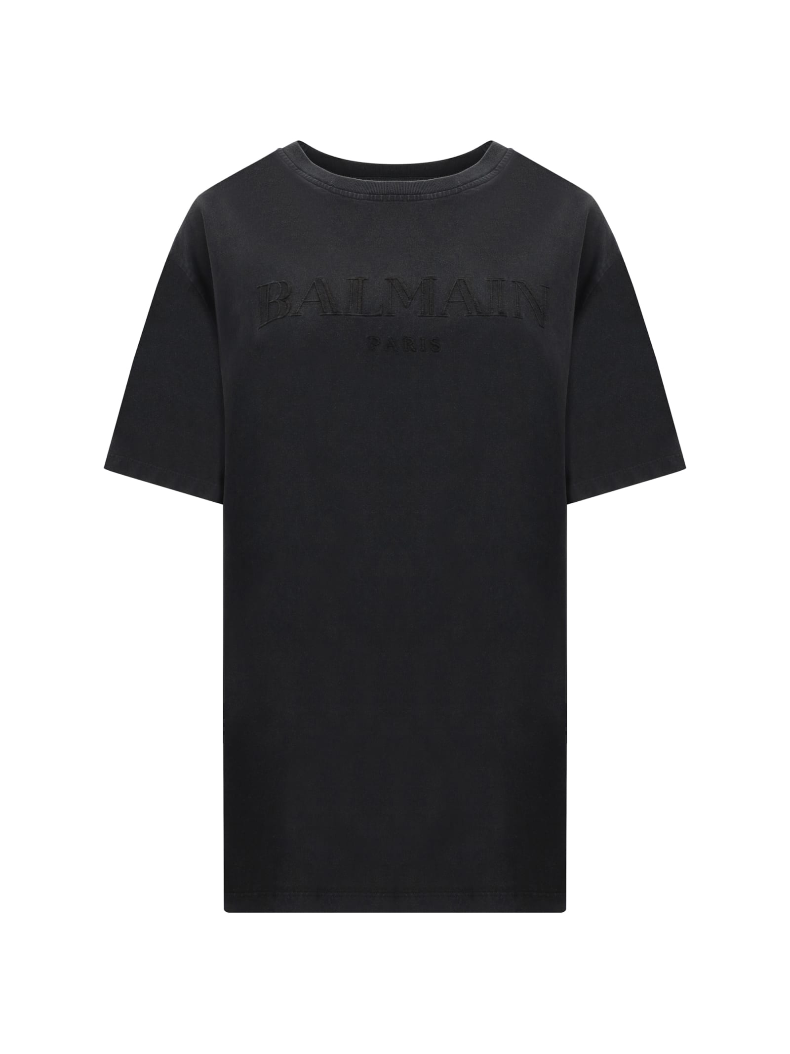 Shop Balmain T-shirt In Ygd Gris/gris