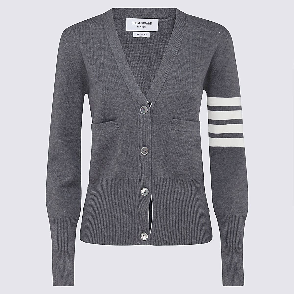 Shop Thom Browne Med Grey Wool Knitwear