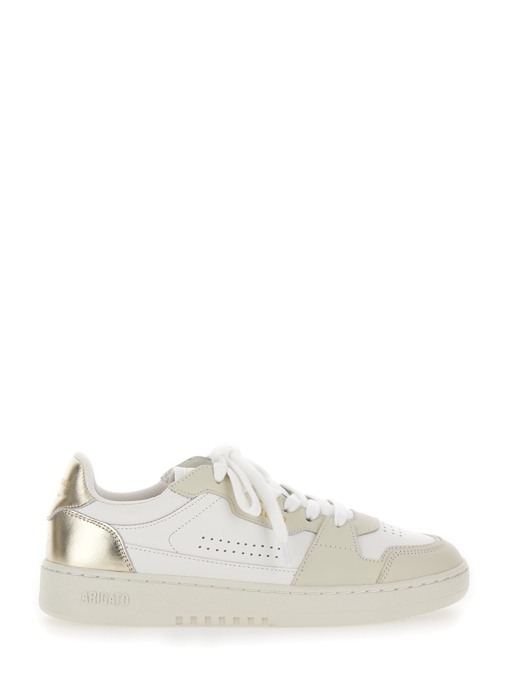Axel Arigato Dice Lo White Sneakers With Logo Detail And Metallic Heel Tab In Suede And Leather Woman