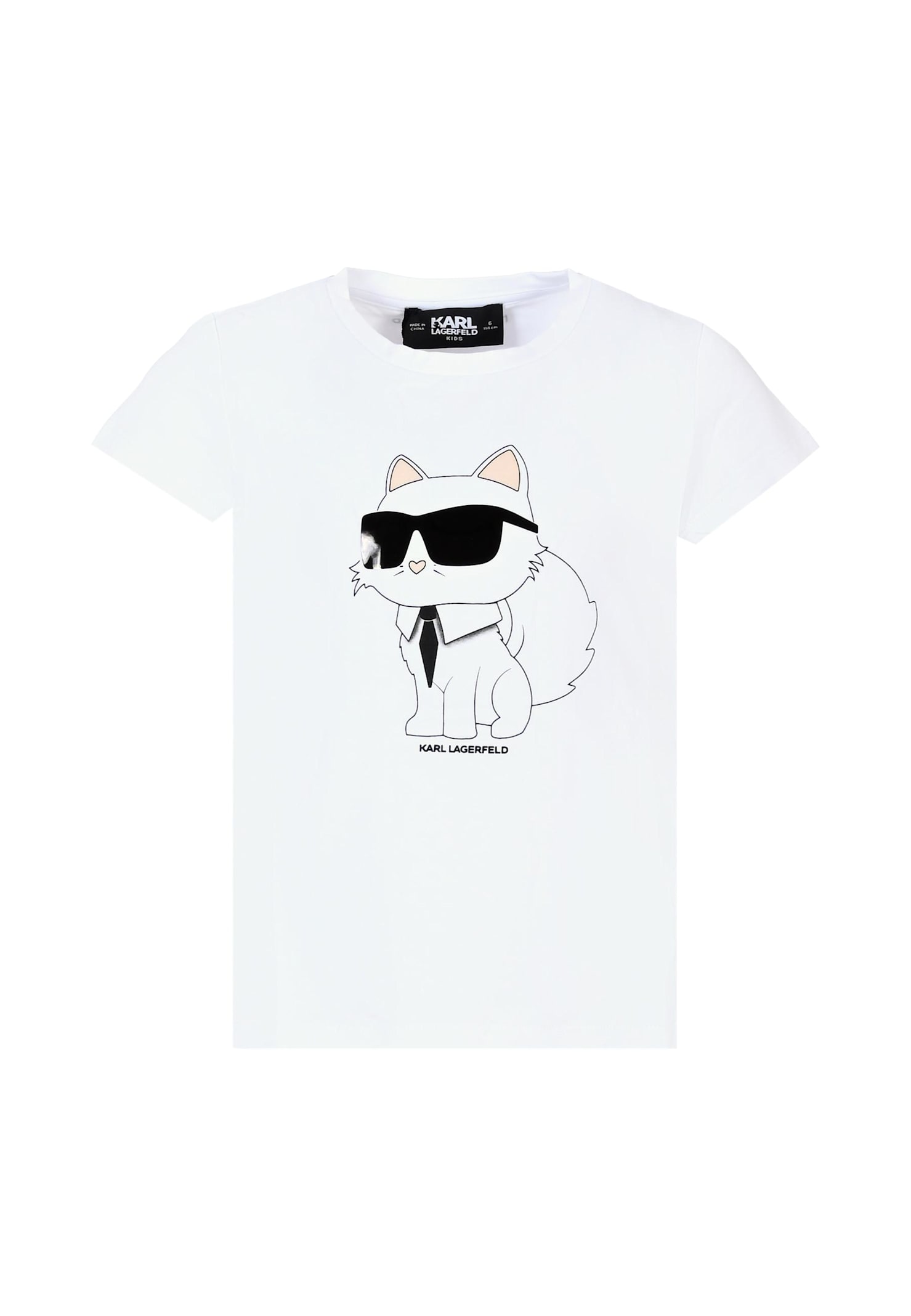 Karl Lagerfeld White T-shirt For Girl With Choupette In White