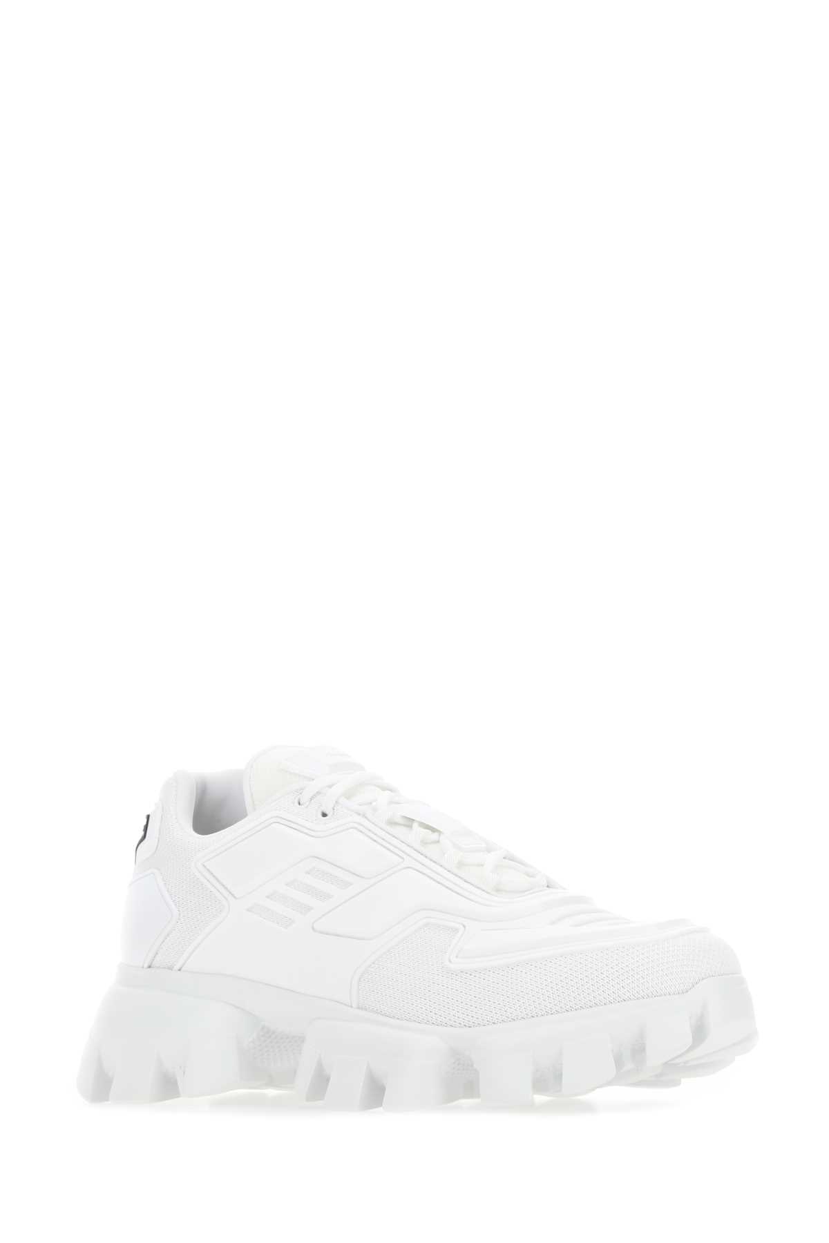 Prada White Rubber And Mesh Cloudbust Thunder Trainers In F0009