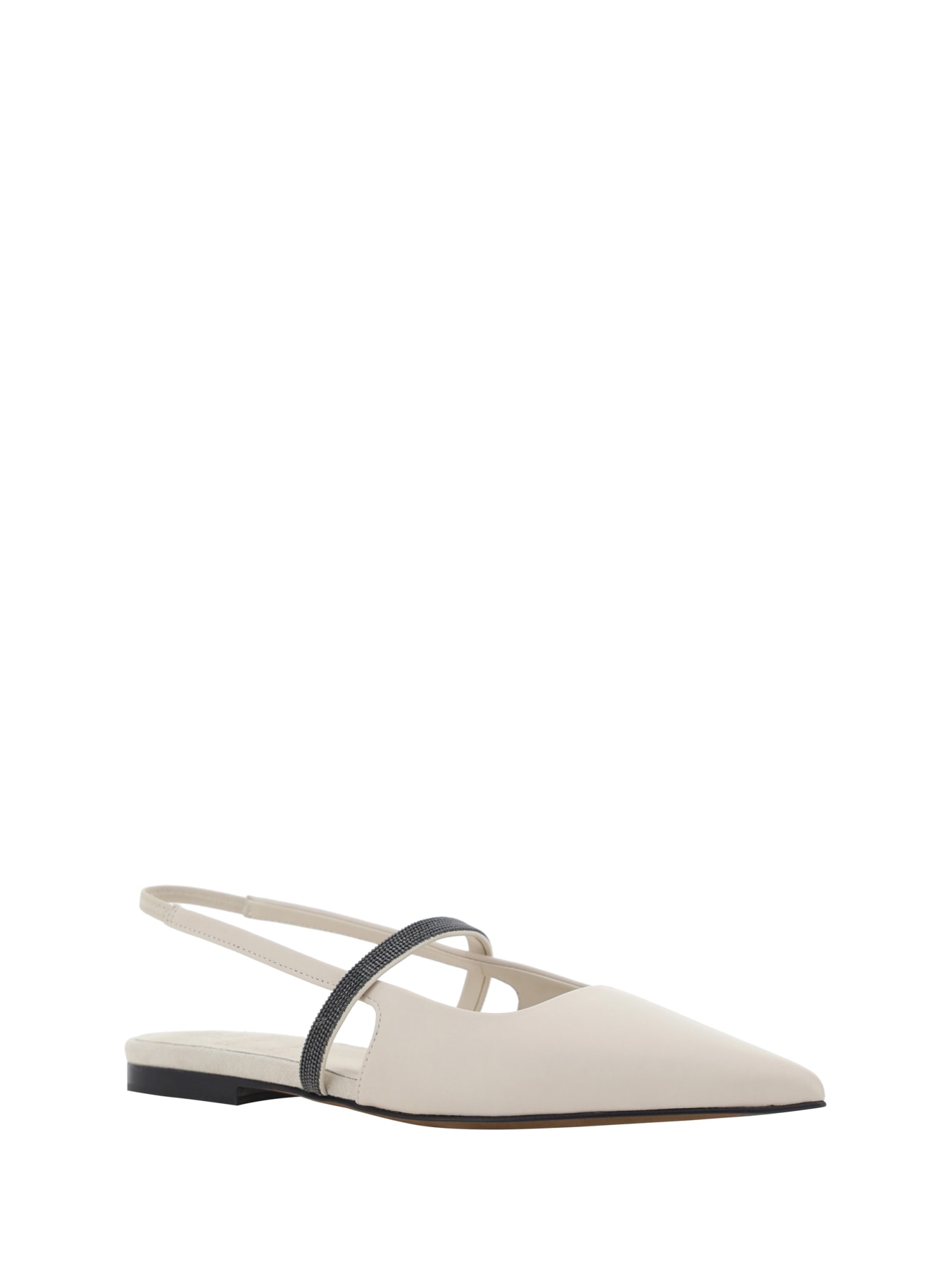 Shop Brunello Cucinelli Ballerinas In Beige