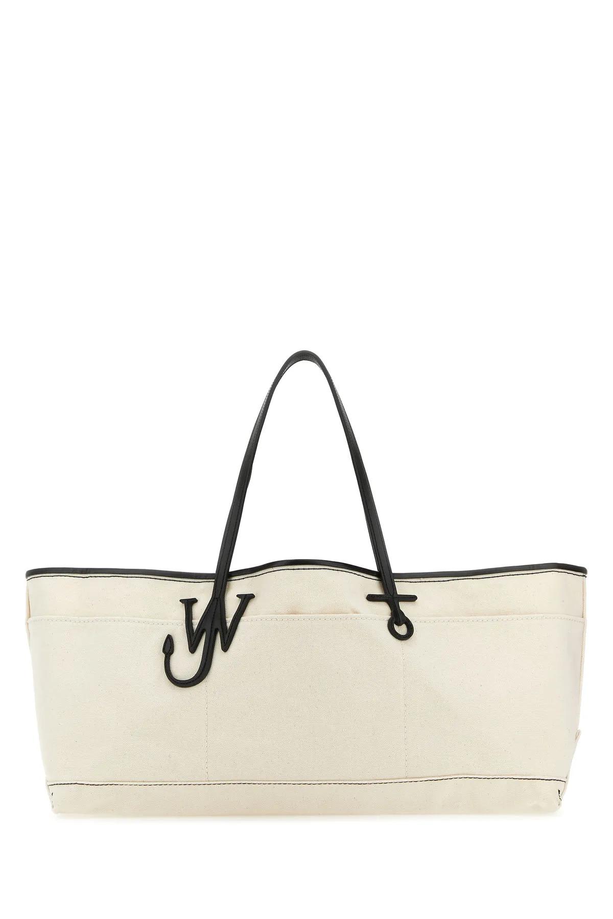 JW ANDERSON IVORY CANVAS ANCHOR SHOPPING BAG