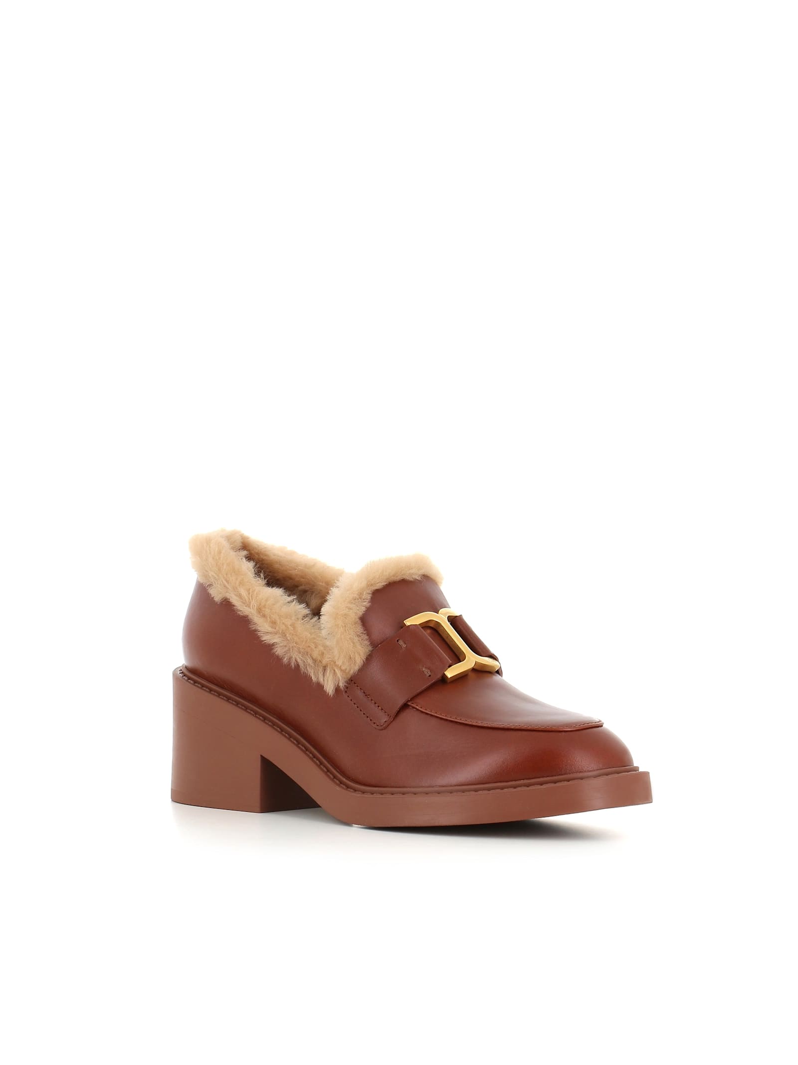 Shop Chloé Loafer Marcie In Cognac