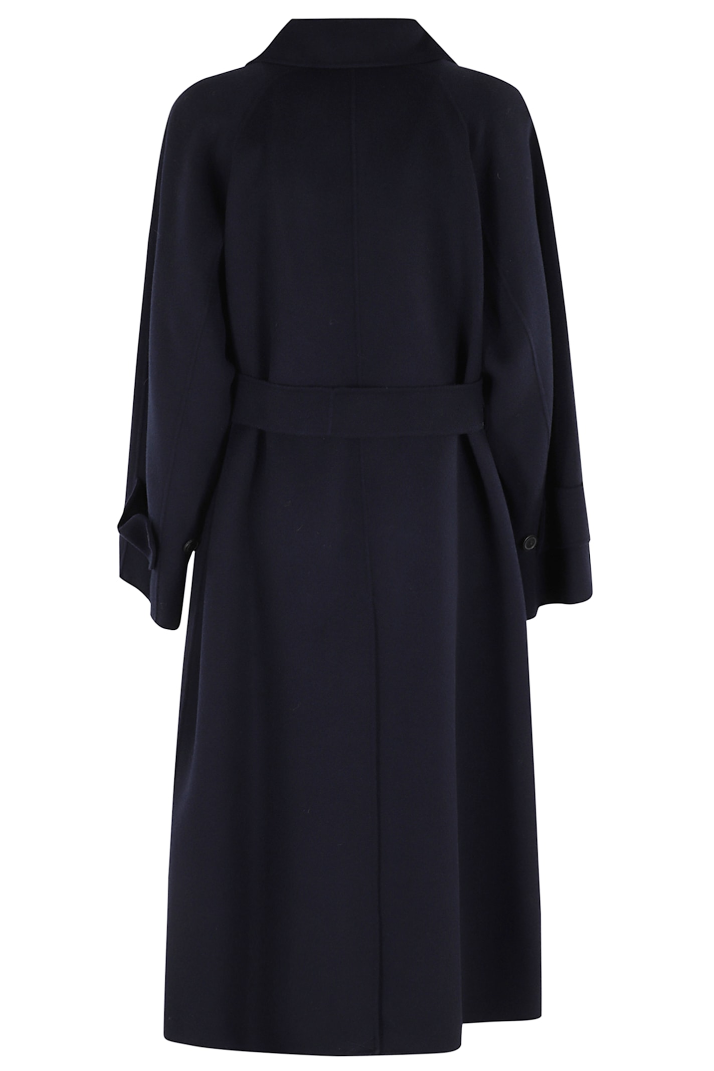 Weekend Max Mara Long-sleeved Double-breasted Coat In Black