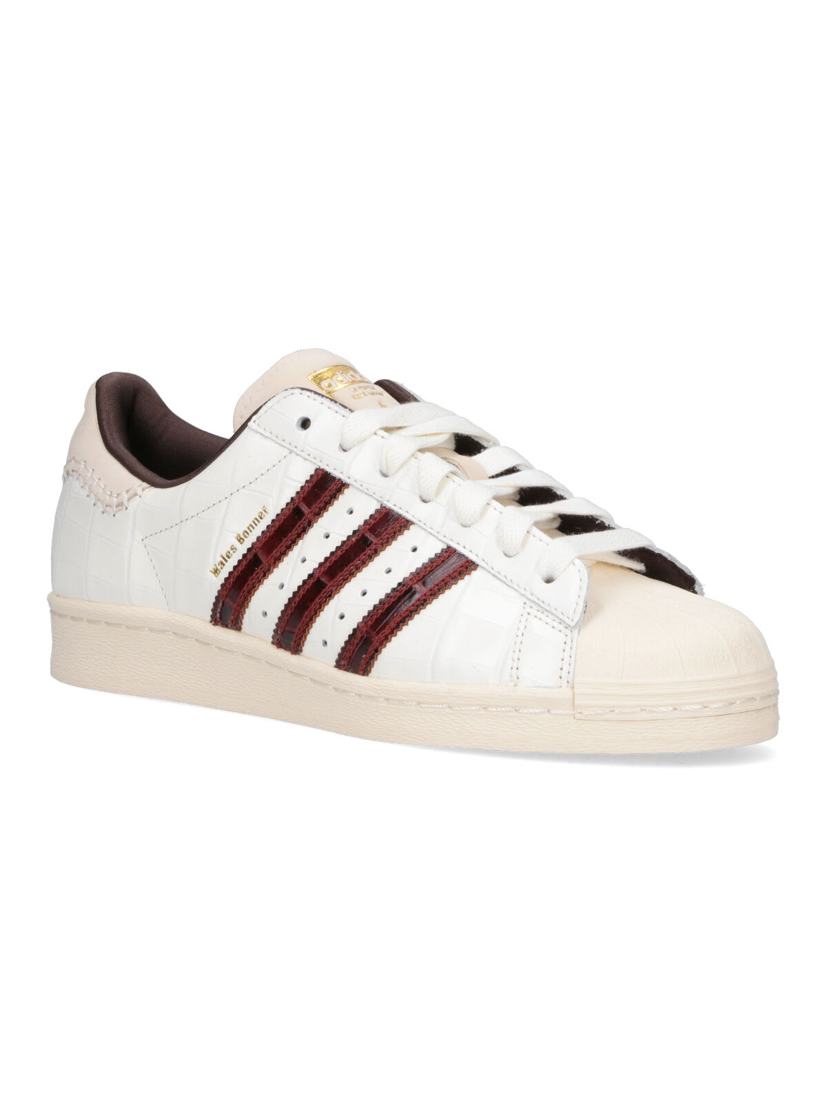 Adidas Originals By Wales Bonner Superstar Croc Leather Sneakers In White
