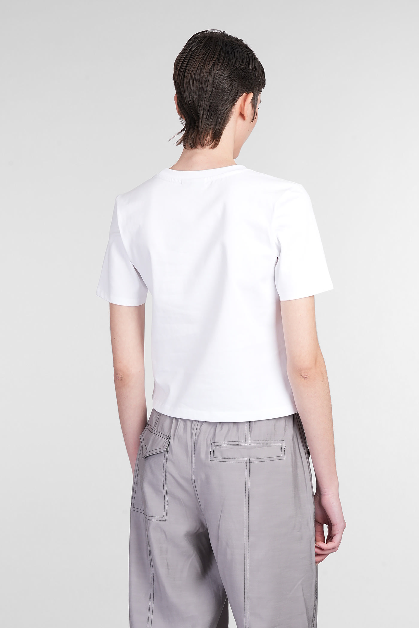 Ganni Women Heart Embroidery T-shirt In White