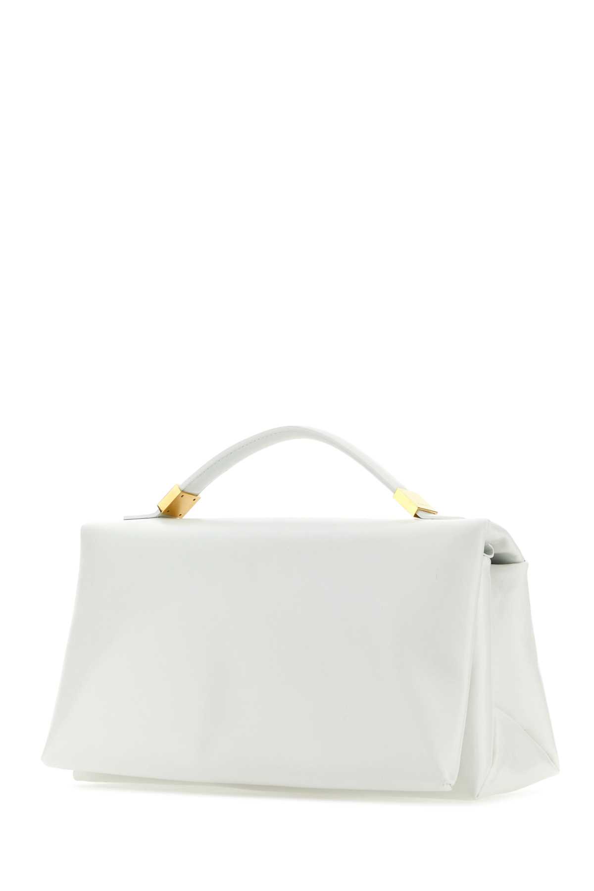 Marni White Leather Prisma Handbag In 00w01