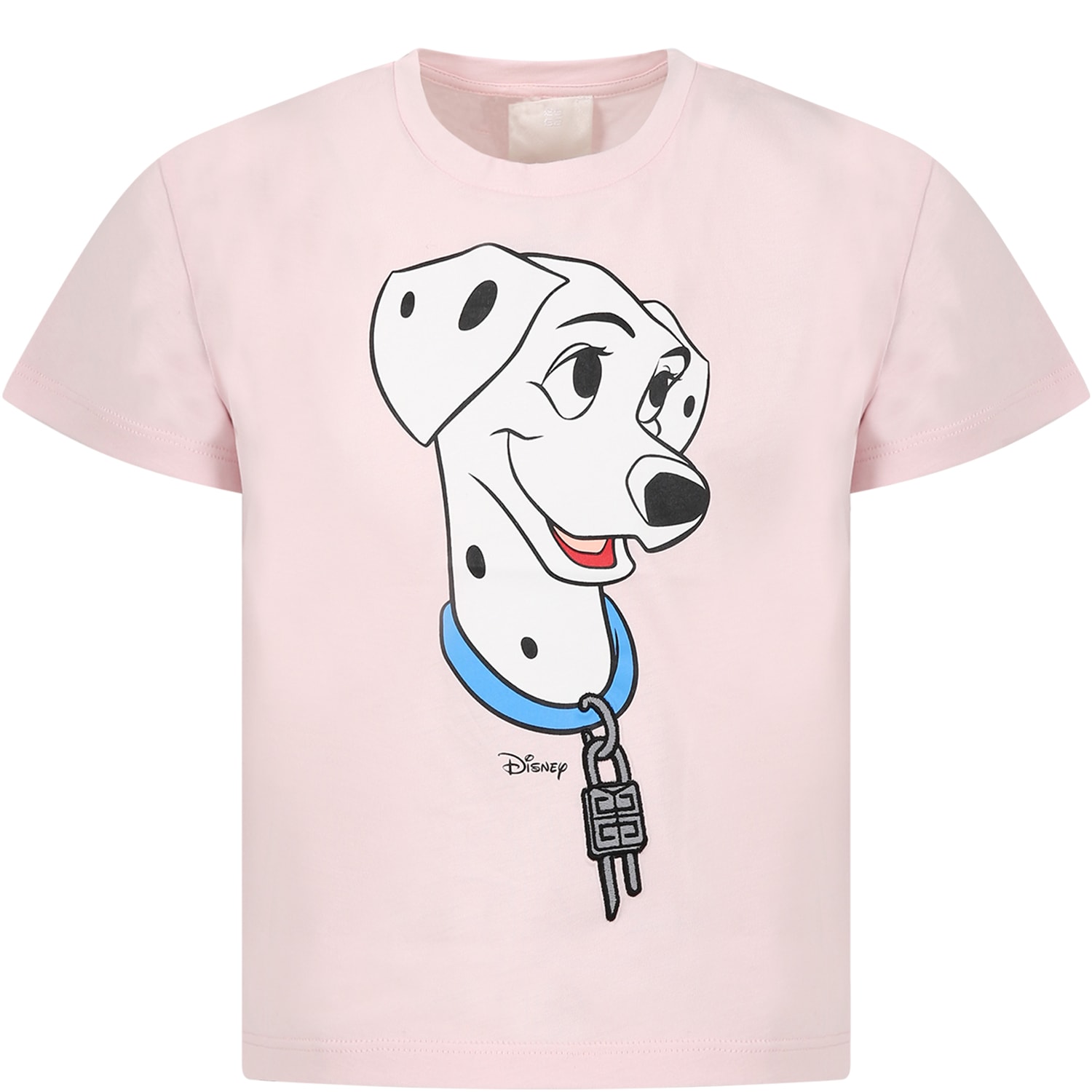 GIVENCHY PINK T-SHIRT FOR GIRL WITH 101 DALMATIANS PRINT AND LOGO