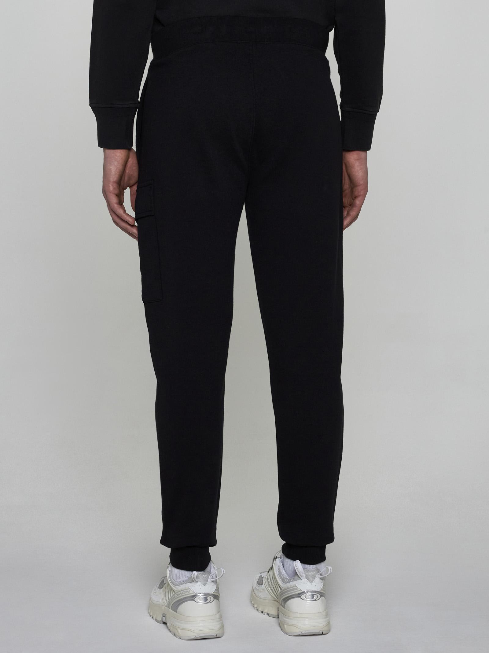 Shop C.p. Company Cotto Cargo Sweatpants In Black