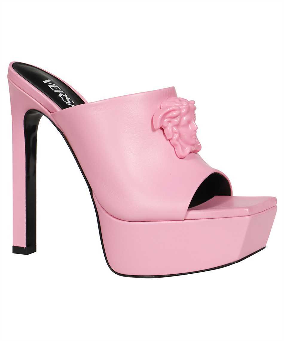 Versace La Medusa 140mm Platform Mules In Pink
