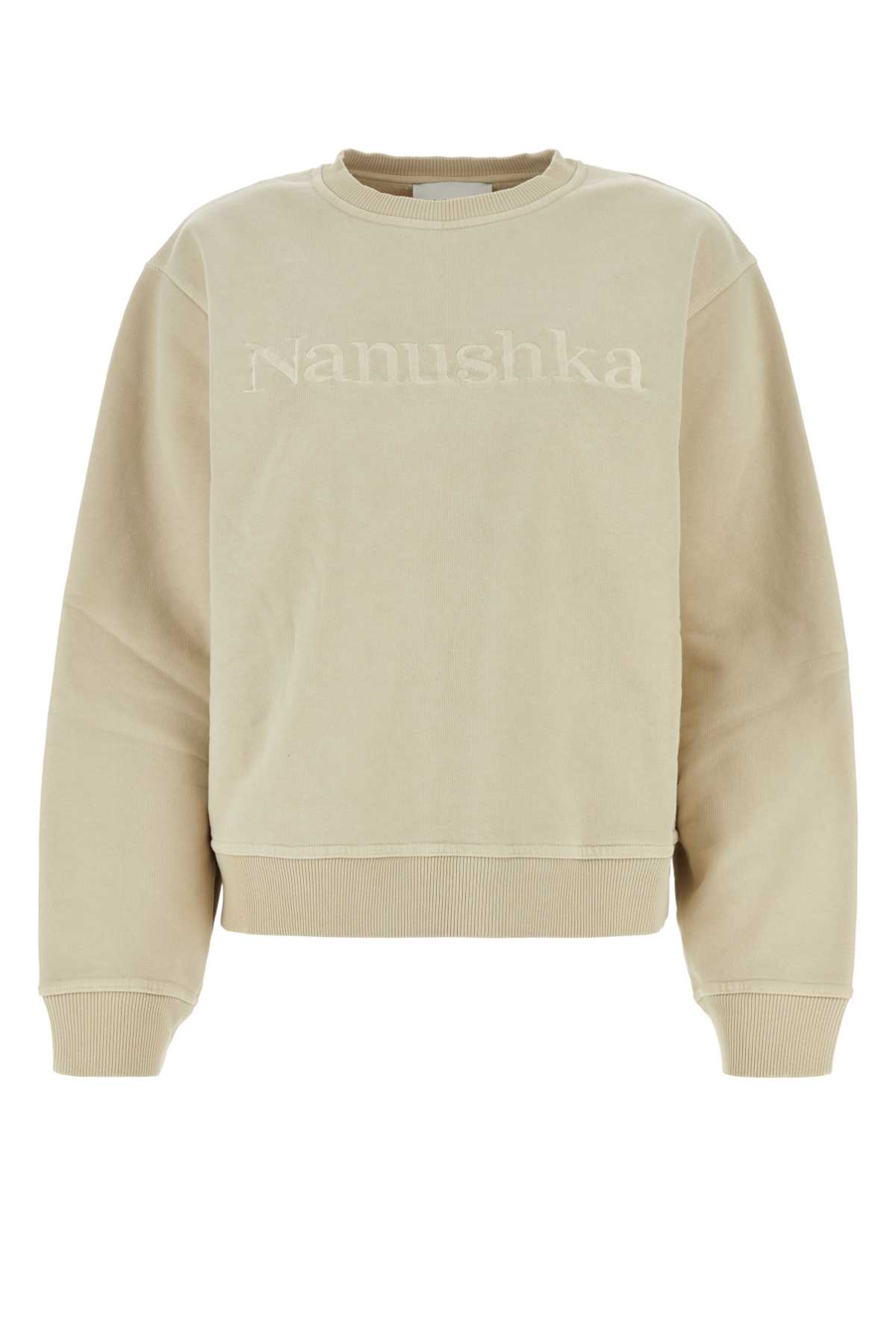 Shop Nanushka Sand Cotton Sweatshirt In Shell