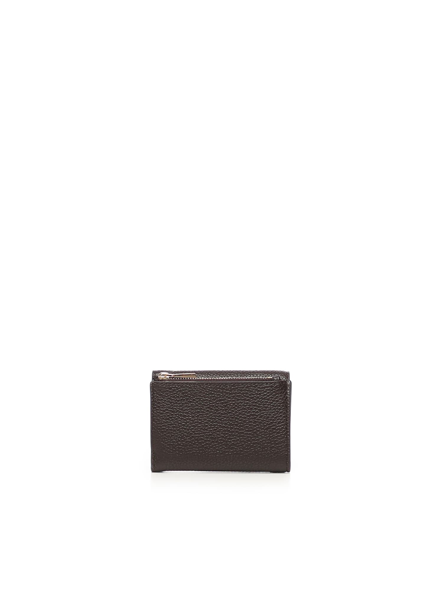 Michael Michael Kors Leather Wallet With Logo In Brown