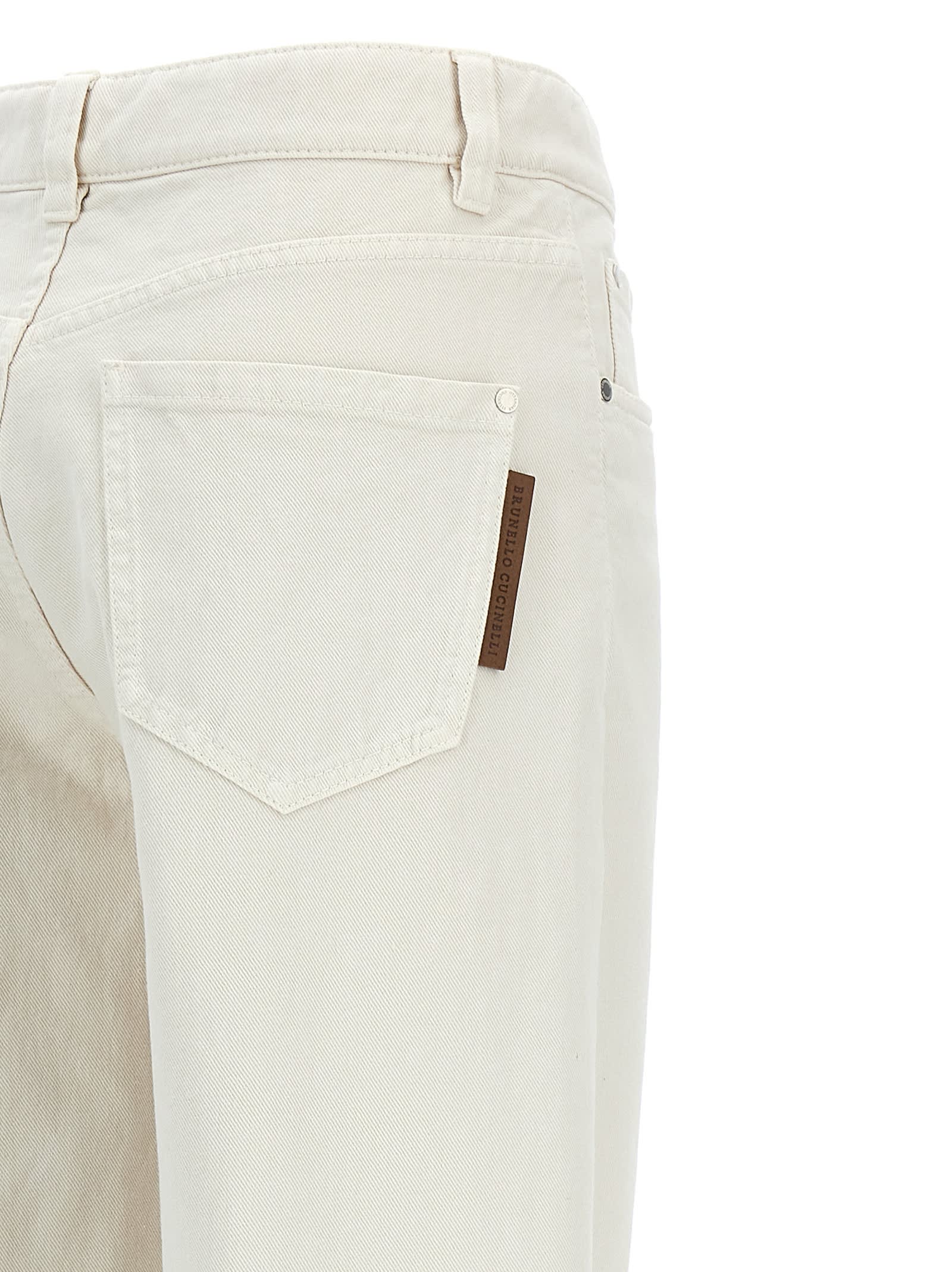 Shop Brunello Cucinelli Loose Jeans In Beige