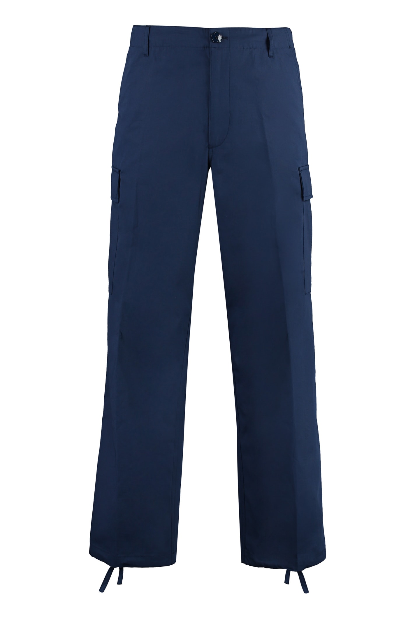 Shop Kenzo Cotton Cargo-trousers In Blue