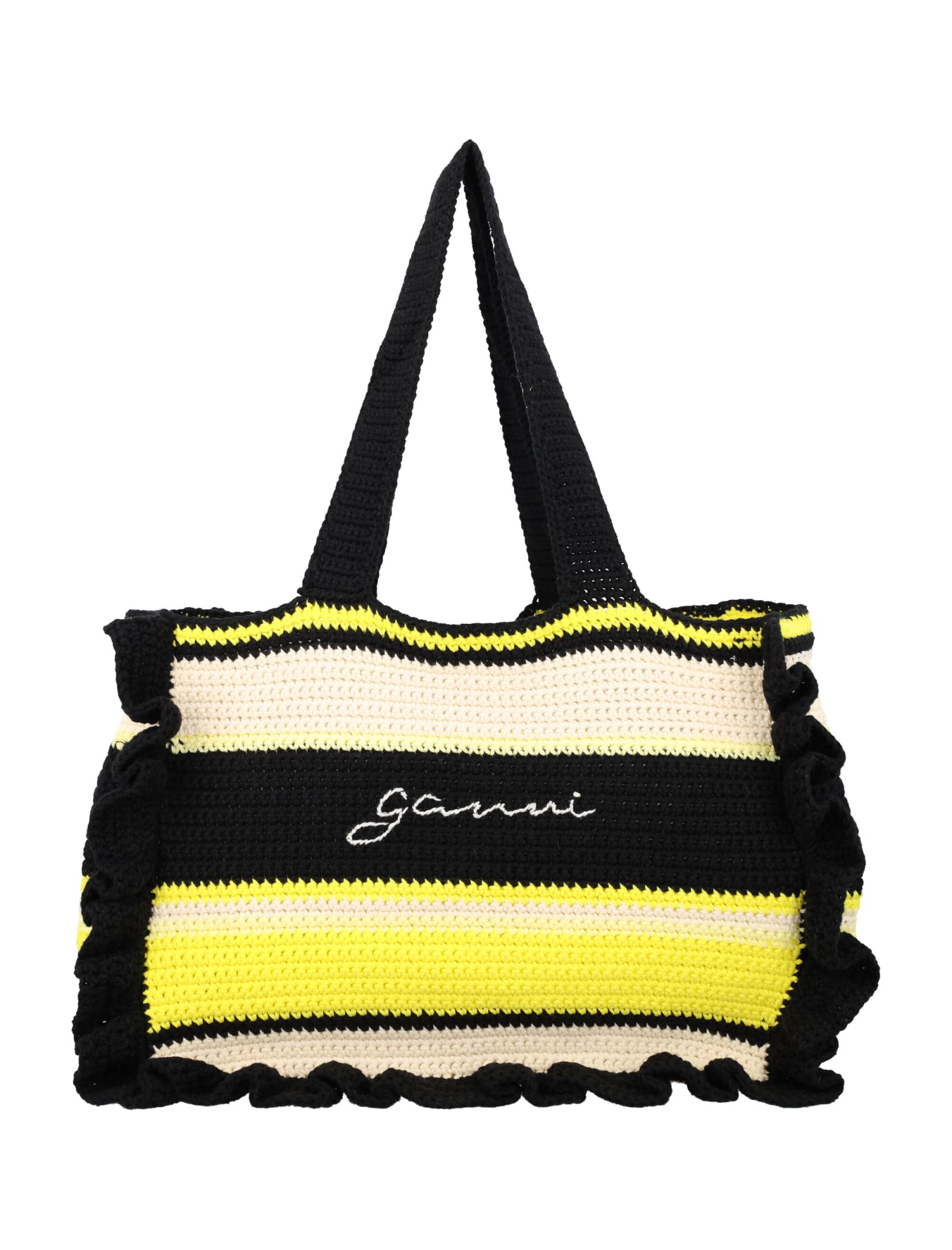 Ganni Crochet Frill Tote Bag