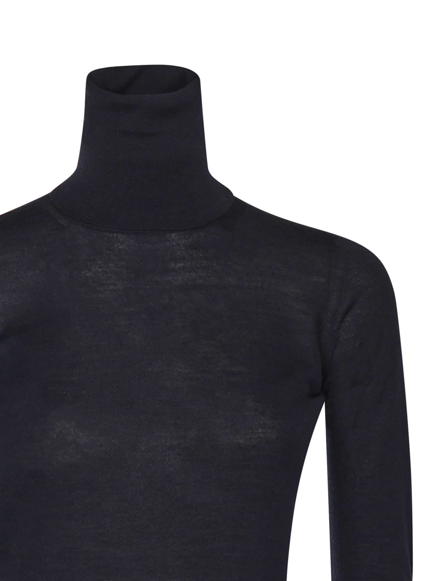 Max Mara Wool Turtleneck In Black