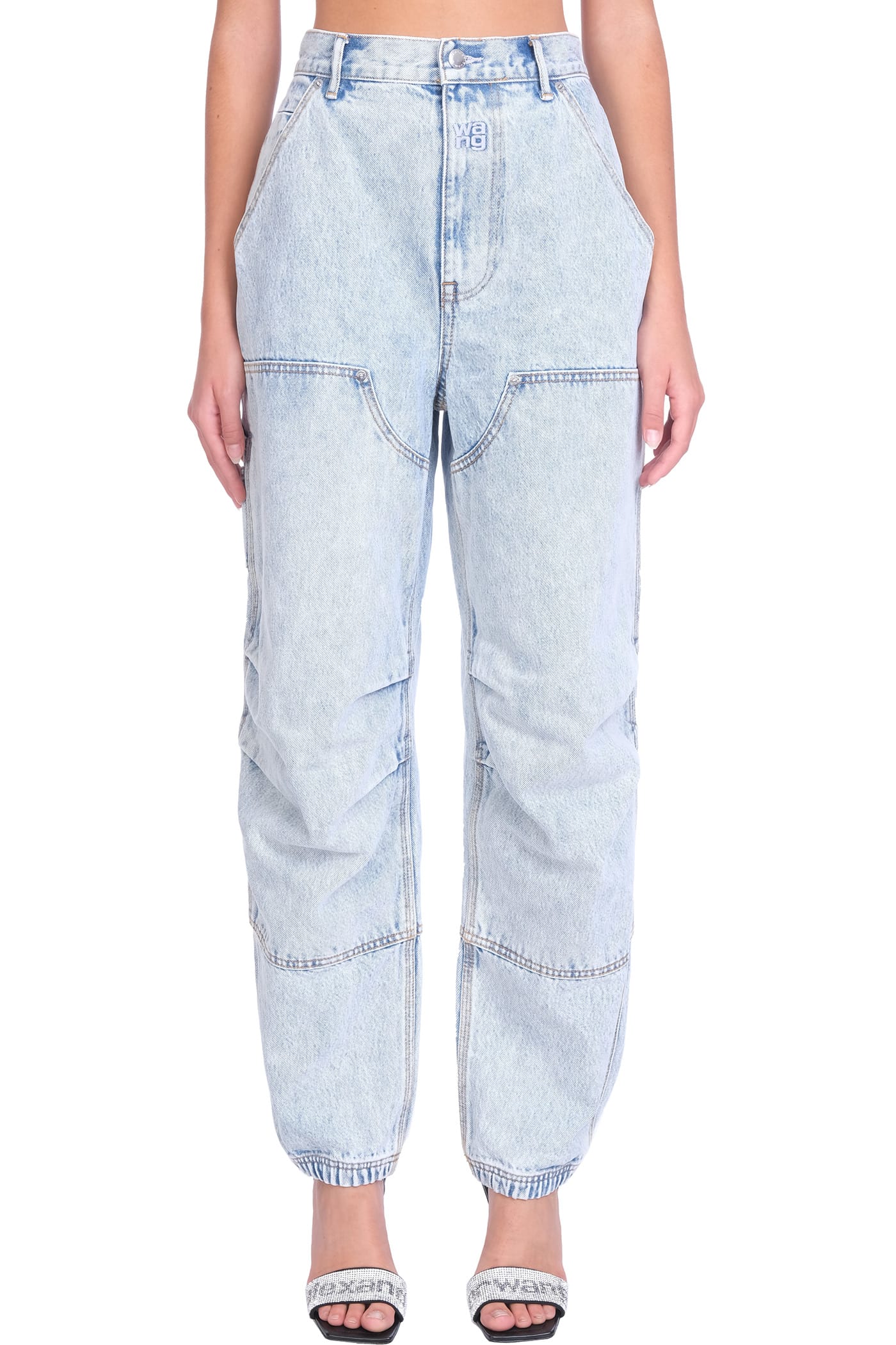 Shop Alexander Wang Jeans In Cyan Denim In Pebble Bleach