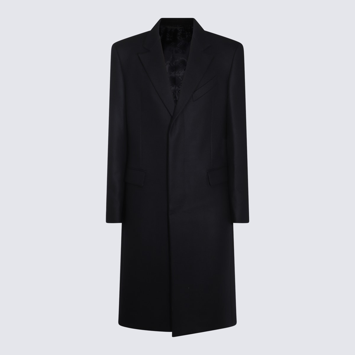 Shop Givenchy Dark Blue Wool Coat