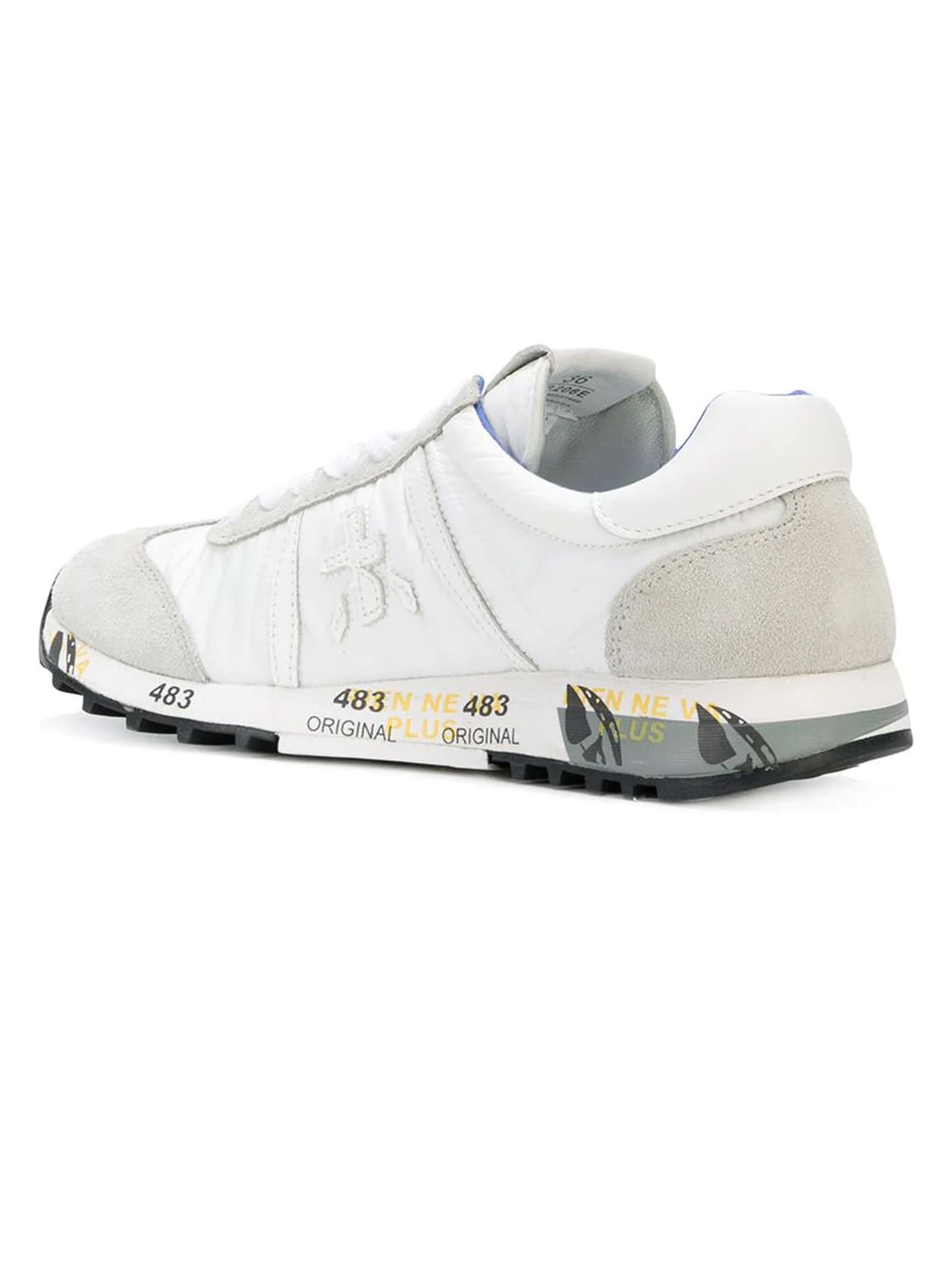 Shop Premiata White And Grey Lucy Sneakers