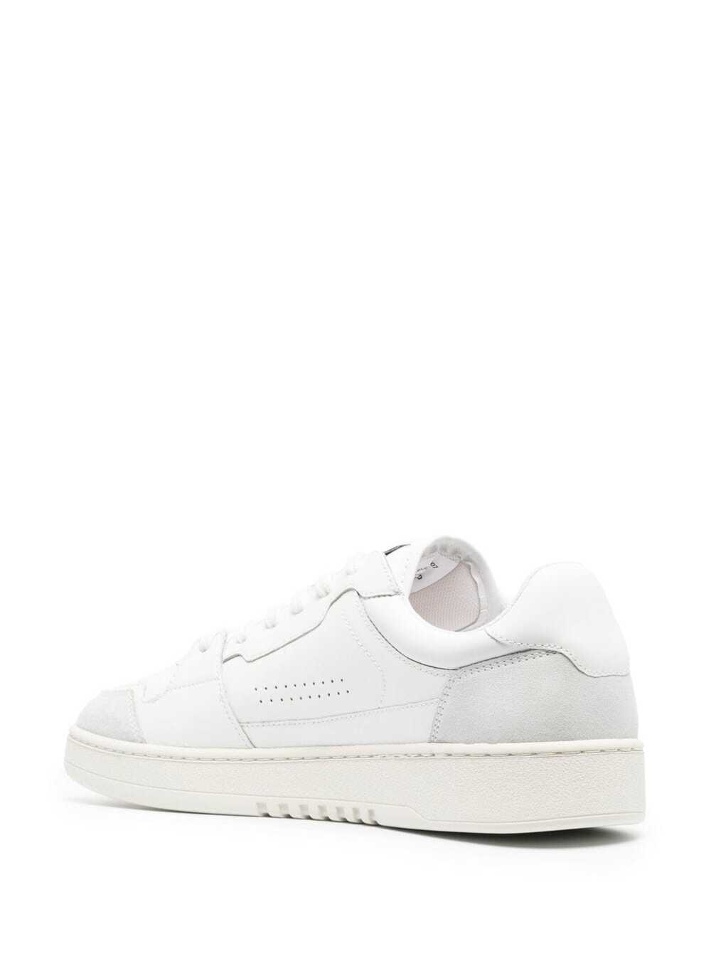 Shop Axel Arigato Dice Lo White Low Top Sneakers With Suede Details And Logo In Leather Man