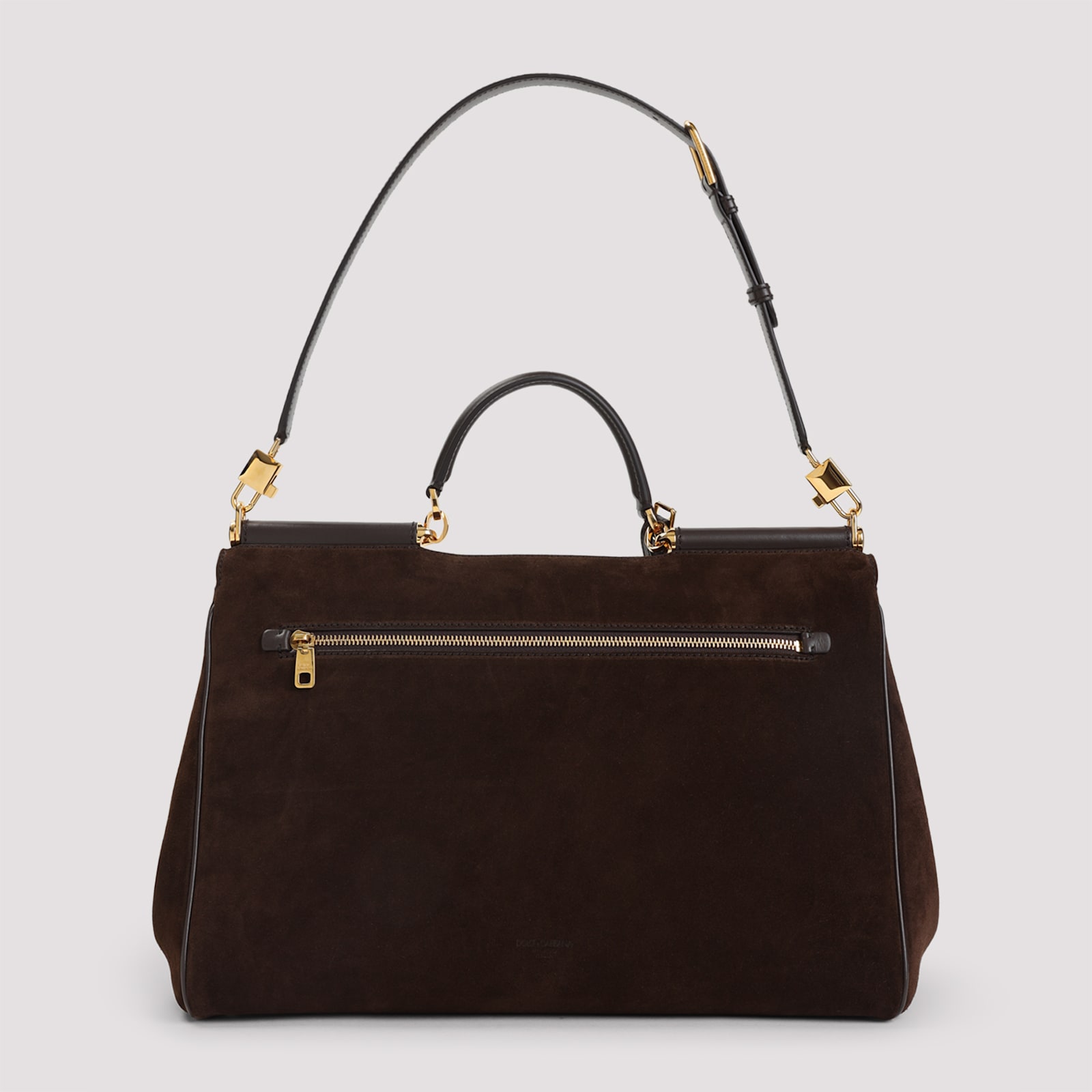 Dolce & Gabbana Sicily Soft Suede Shoulder Bag In Brown