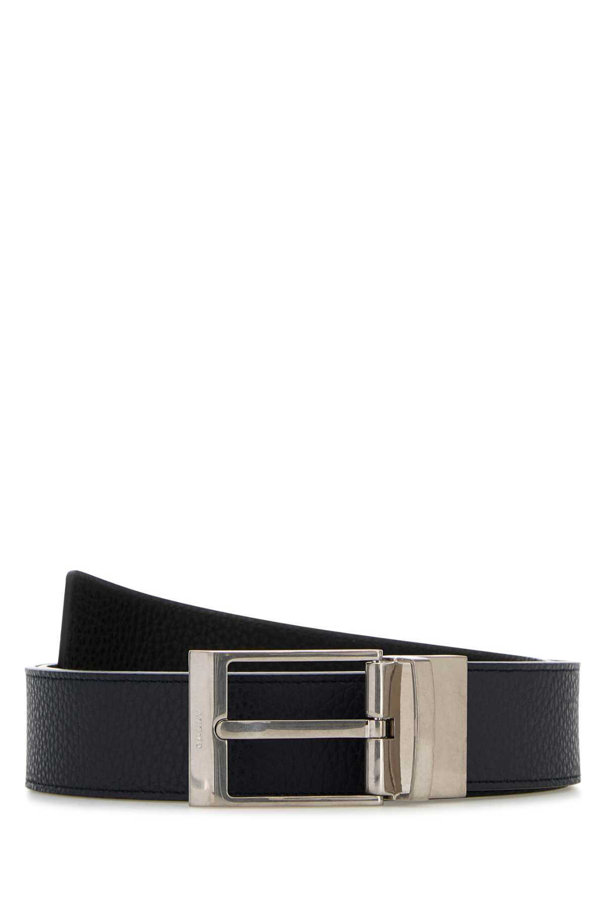 Shop Bally Midnight Blue Leather Reversible Belt In Midnightblackpall