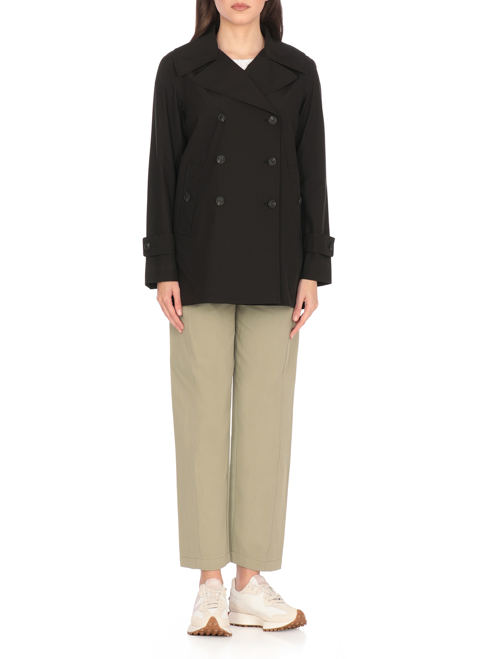 Save The Duck Black Doublebreasted Waterproof Jacket In Black