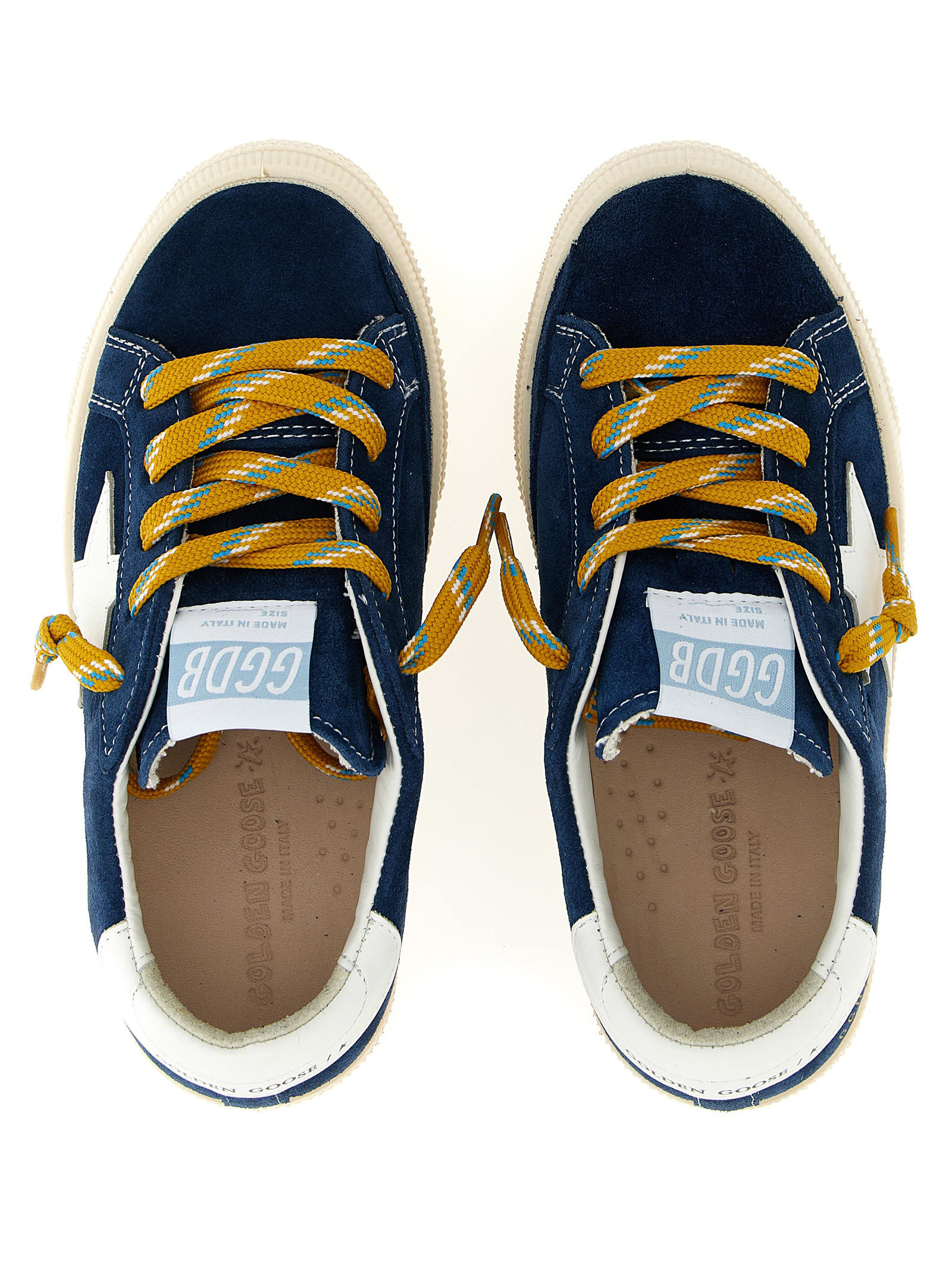 Golden Goose May Leather And Suede Sneakers In Blue