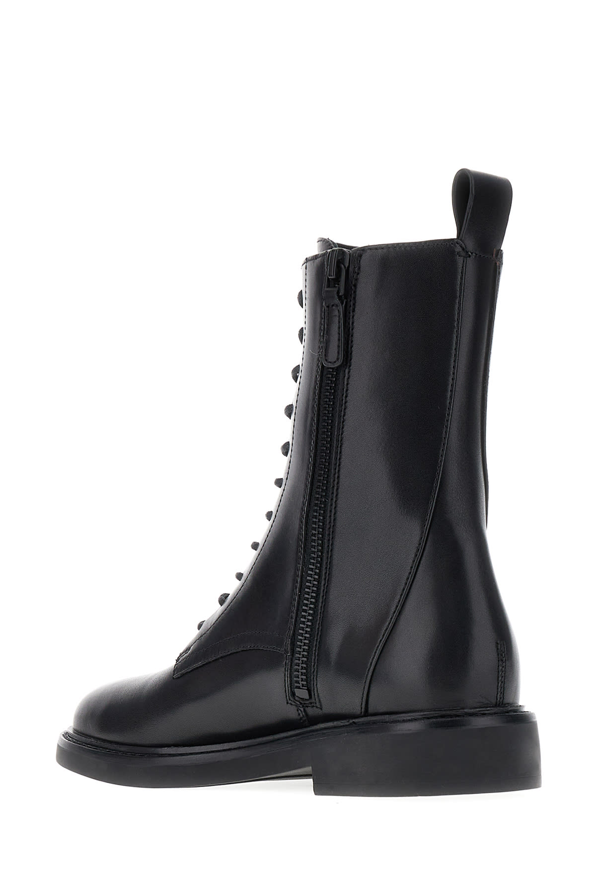 Shop Tory Burch Black Leather Double T Boots In 006