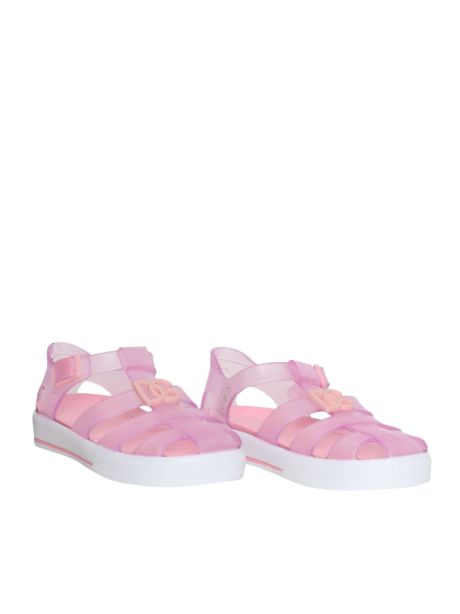 Shop Dolce & Gabbana Pink Spider Sandals