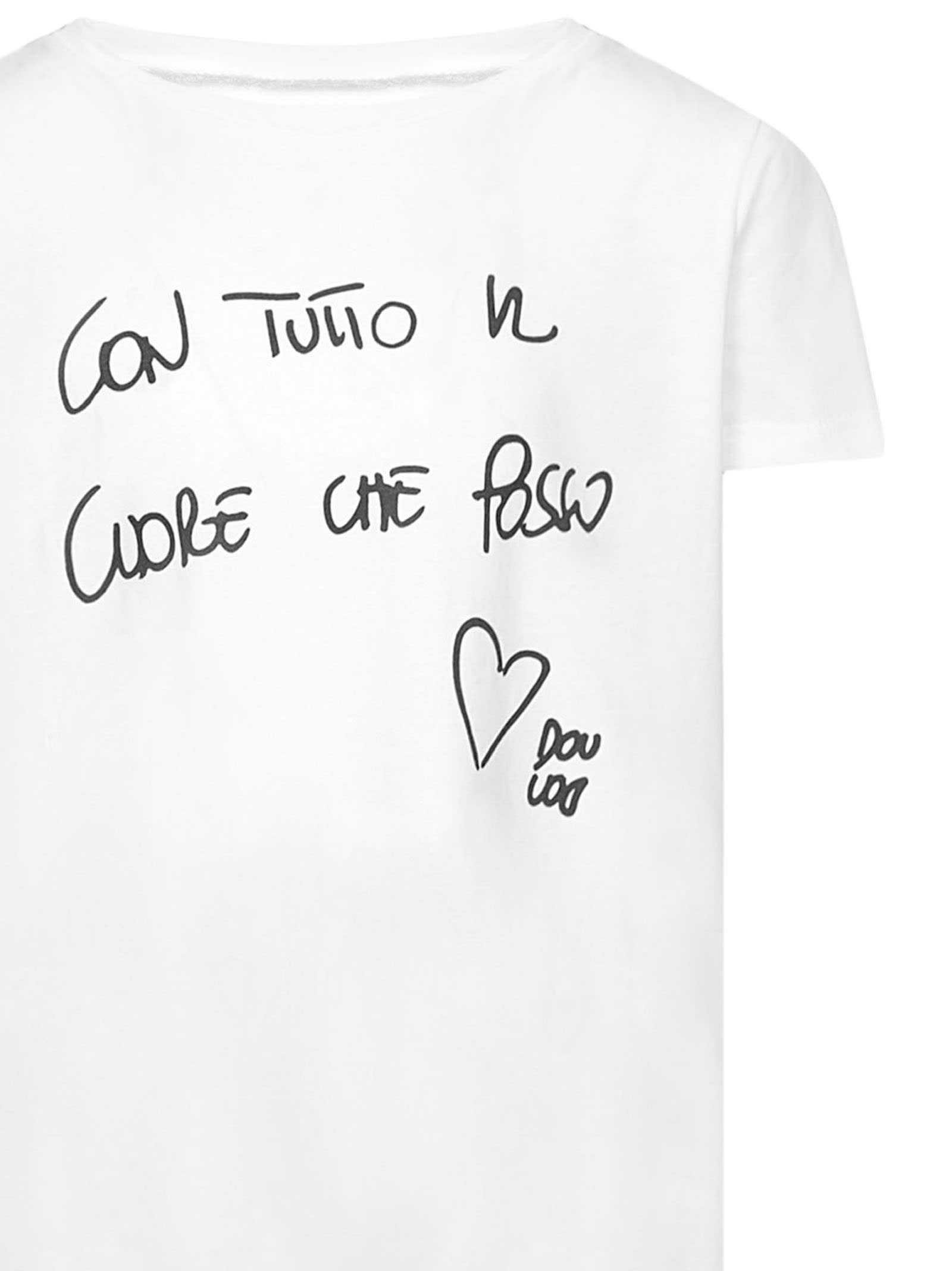 Shop Douuod Cuore T-shirt In White