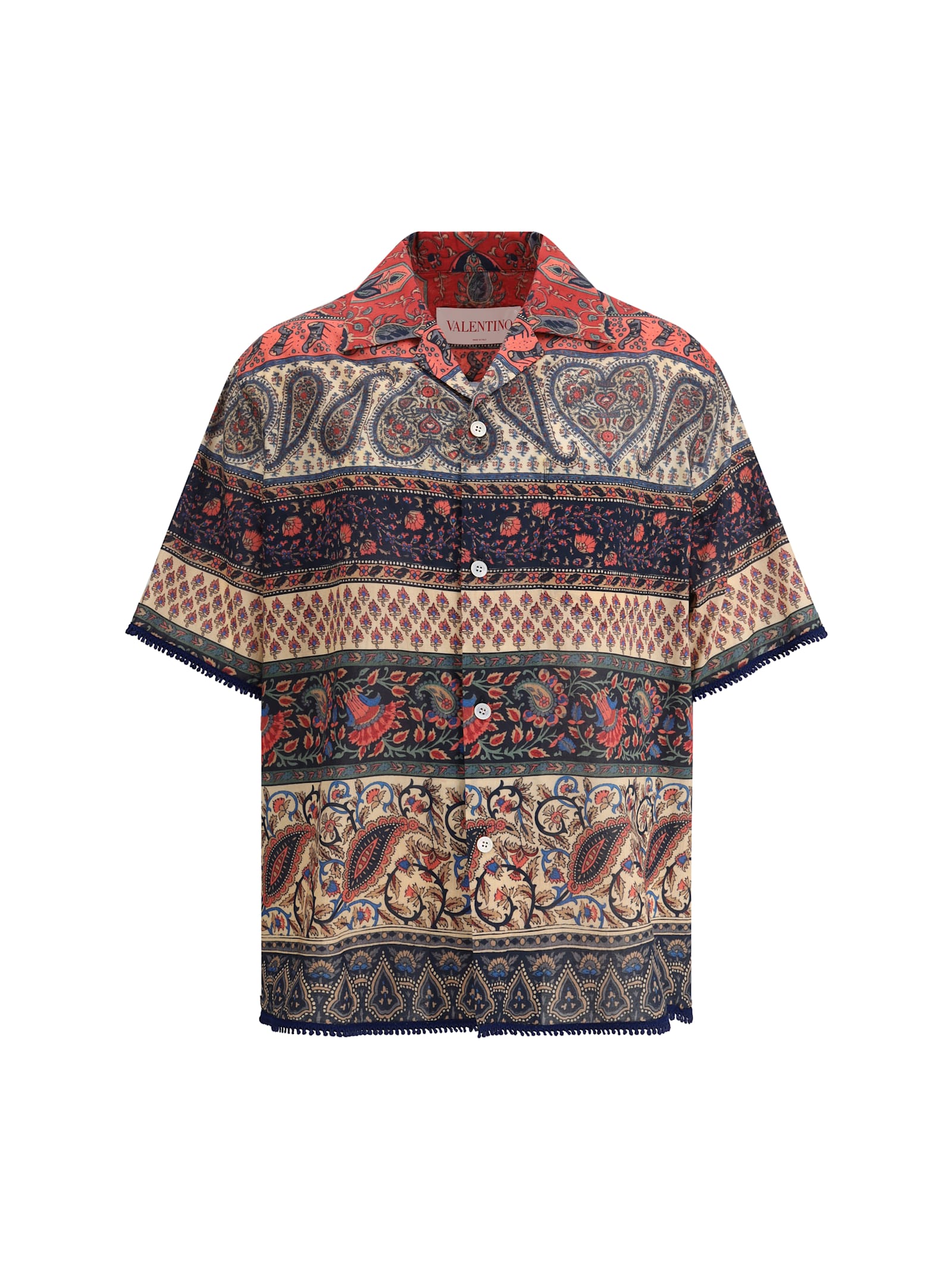Valentino Paisley Pattern Bowling Shirt With Regular Collar