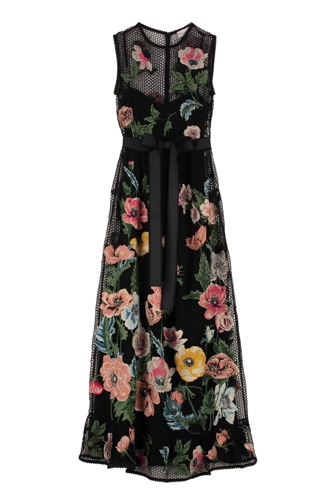 red valentino embroidered dress