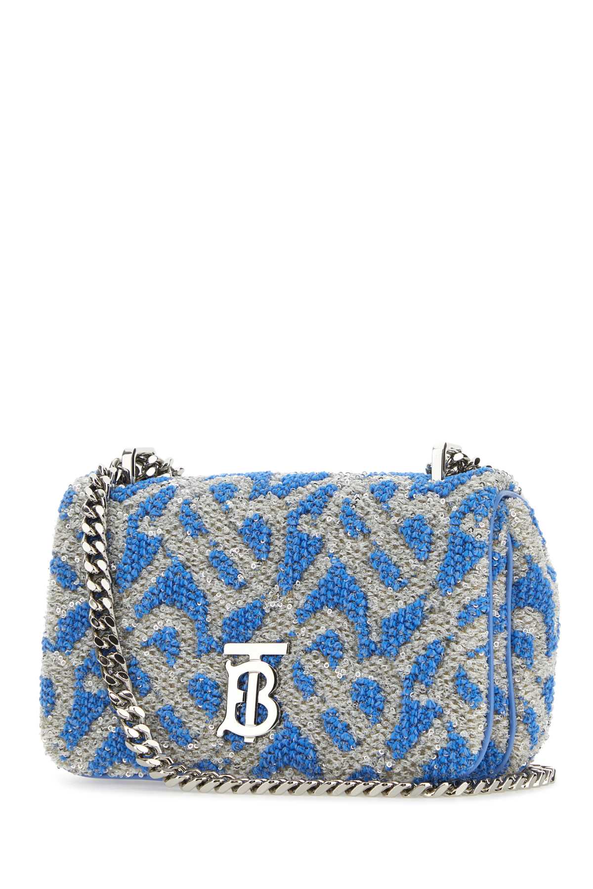 Shop Burberry Embroidered Fabric Mini Lola Shoulder Bag In Coolcornflowerblue