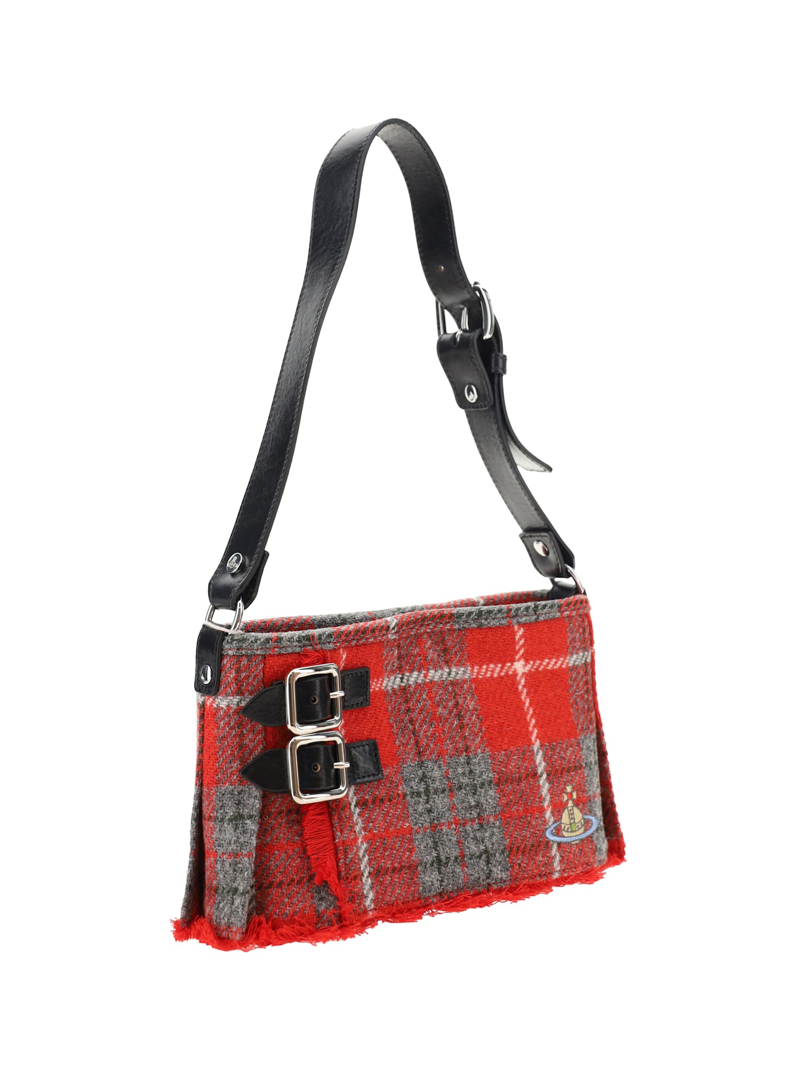 Shop Vivienne Westwood Heather Kilt Shoulder Bag In Red