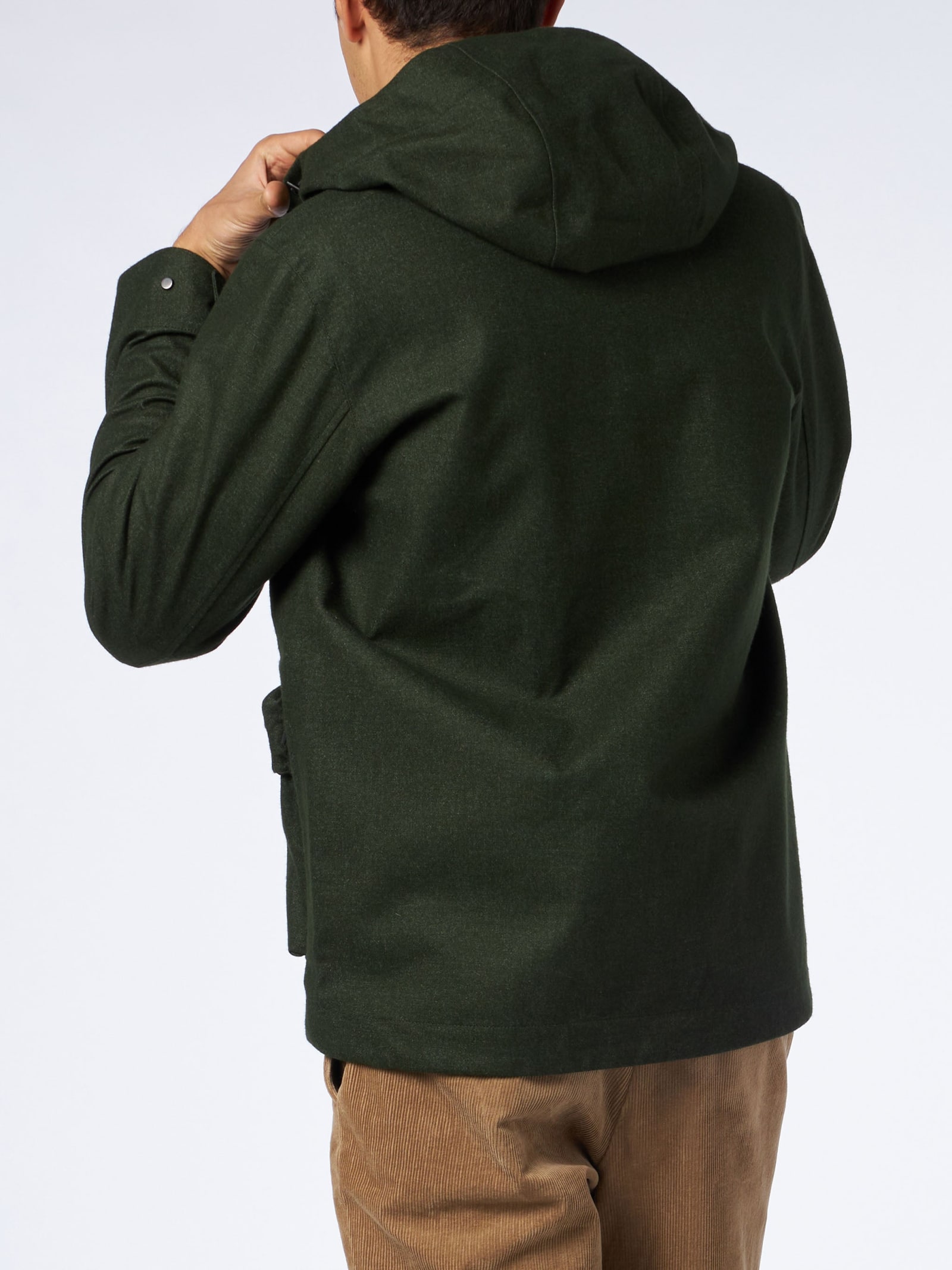 Shop Mc2 Saint Barth Man Hooded Green Windbreaker Jacket