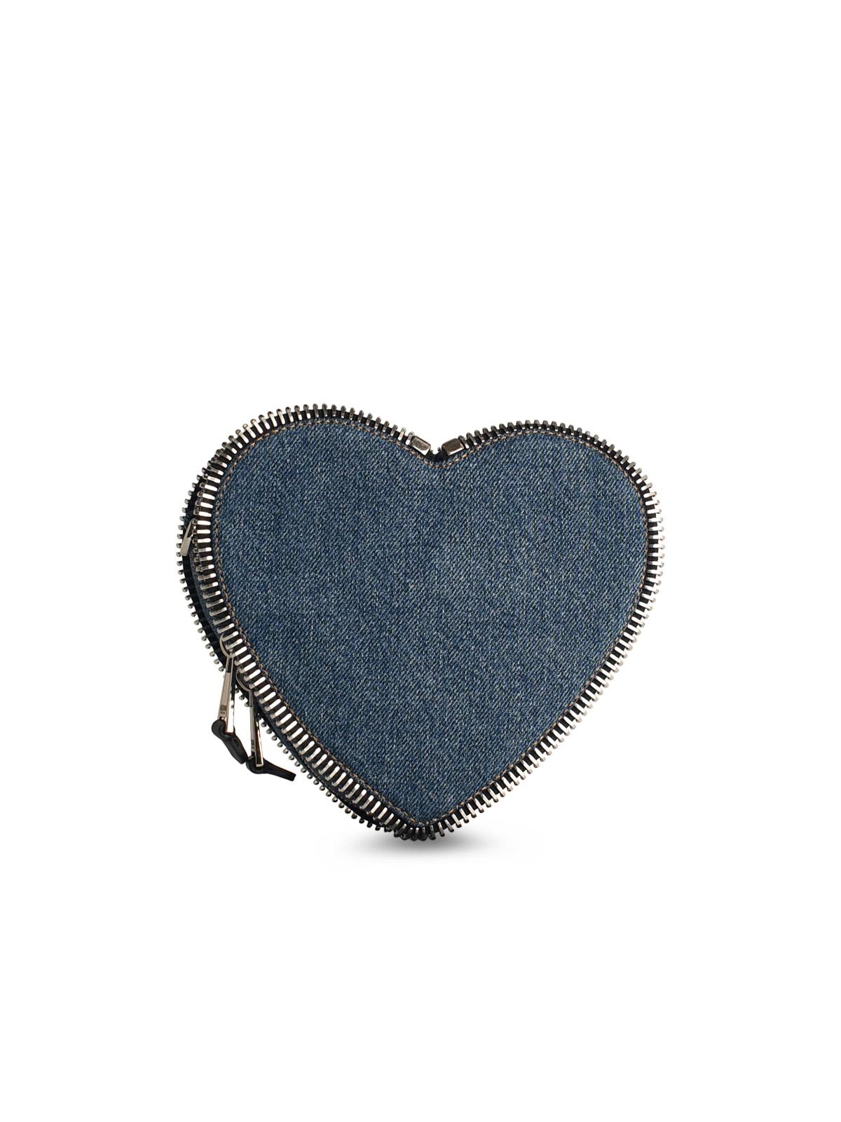 Shop Moschino Blue Denim Crossbody Bag