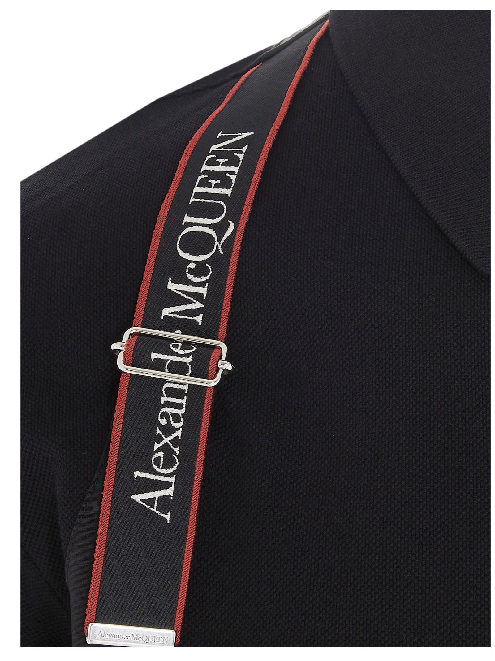 Shop Alexander Mcqueen Logo Tape Polo Shirt In Black