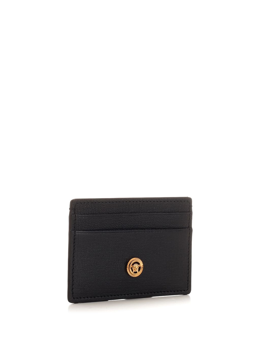 Shop Versace The Medusa Card Holder In Blackgold