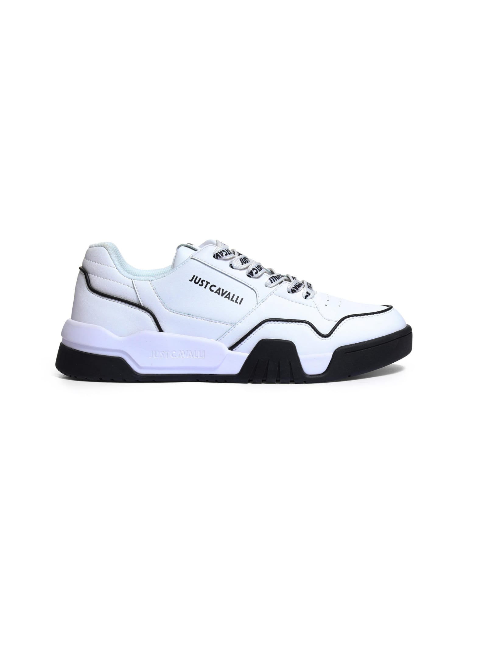 Shop Just Cavalli White Low Top Sneakers