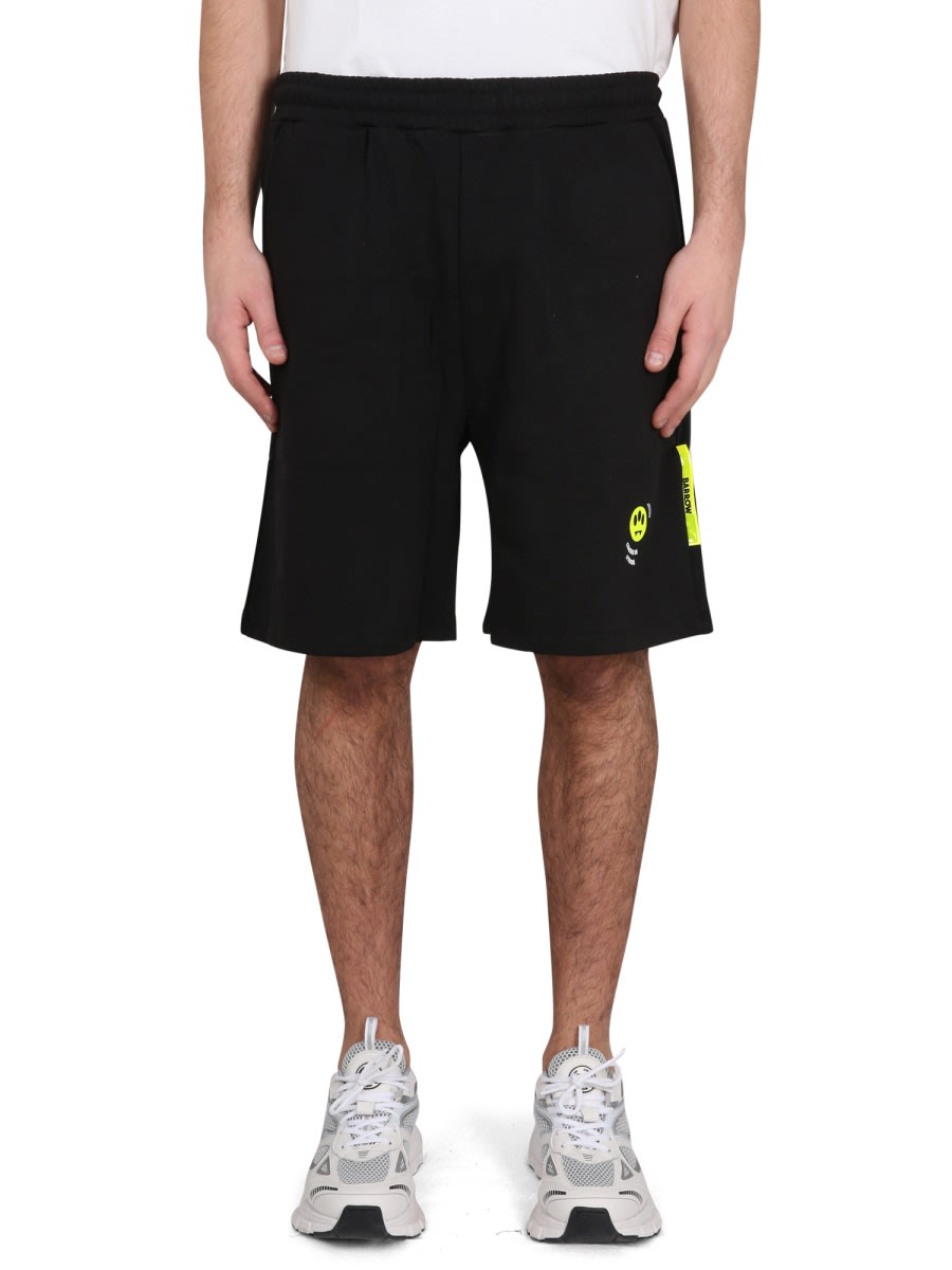 Barrow Face-appliqué Track Shorts In Black