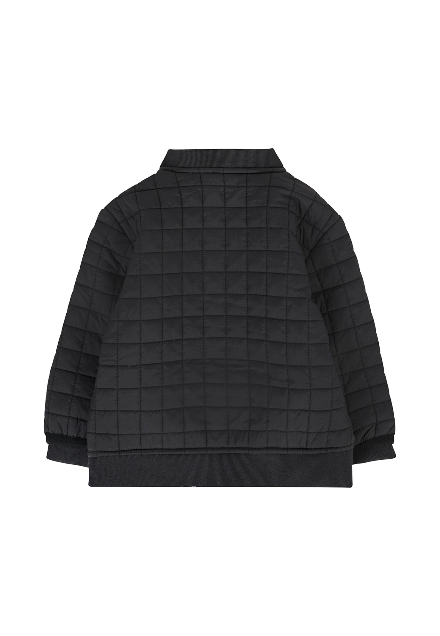 Calvin Klein Black Bomber Jacket For Babykids With Logo In Black