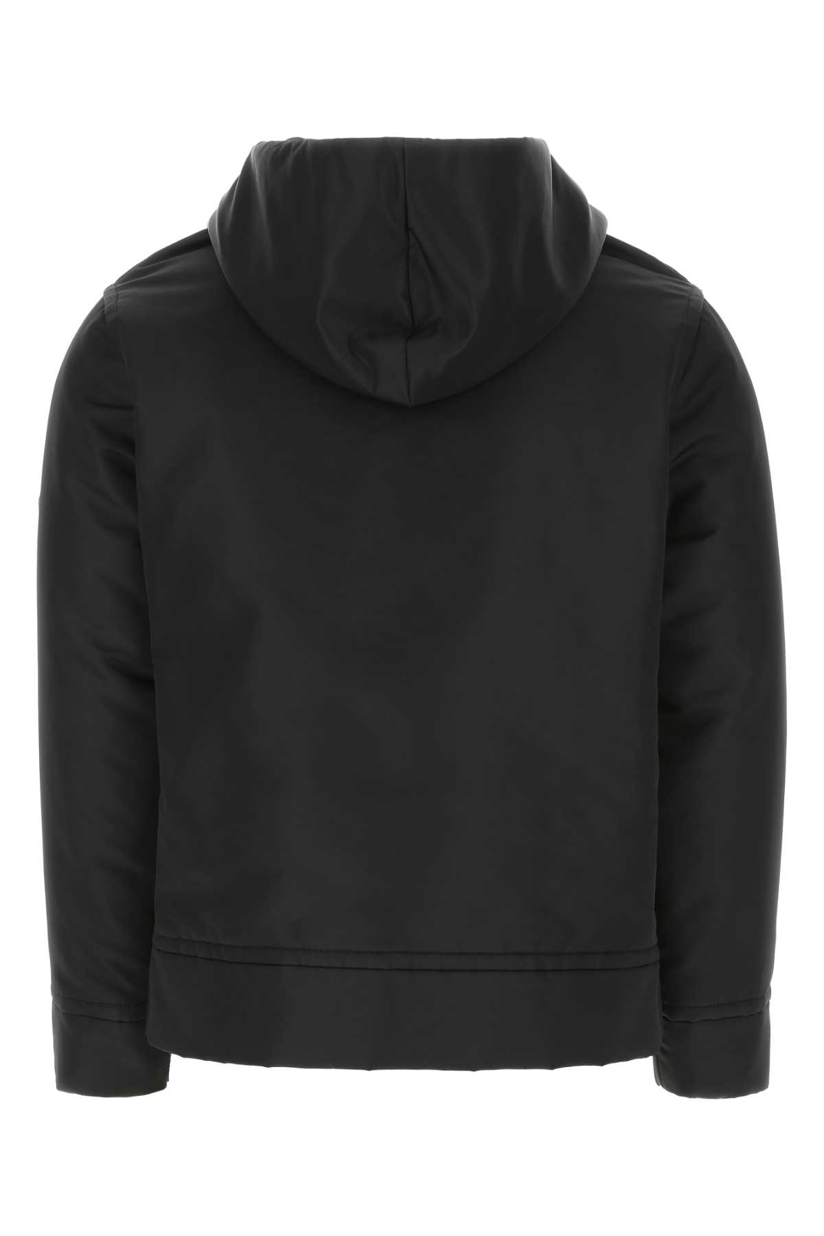 Valentino Black Nylon Sweatshirt In 0no