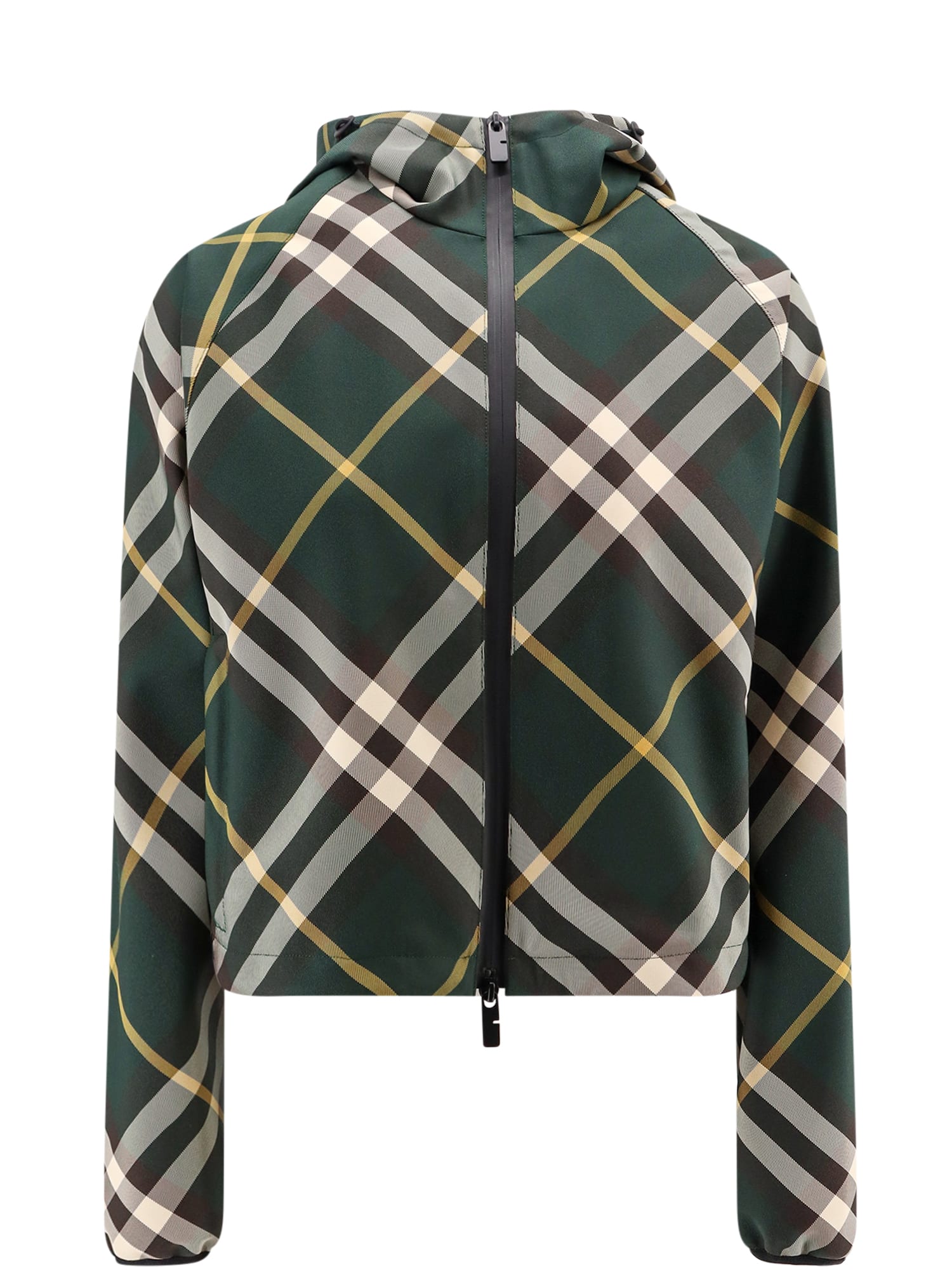 Shop Burberry Jacket In Green/neutrals