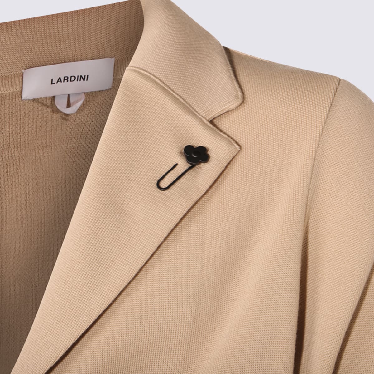 Lardini Lapel Button Front Textured Pockets Suit In Nude