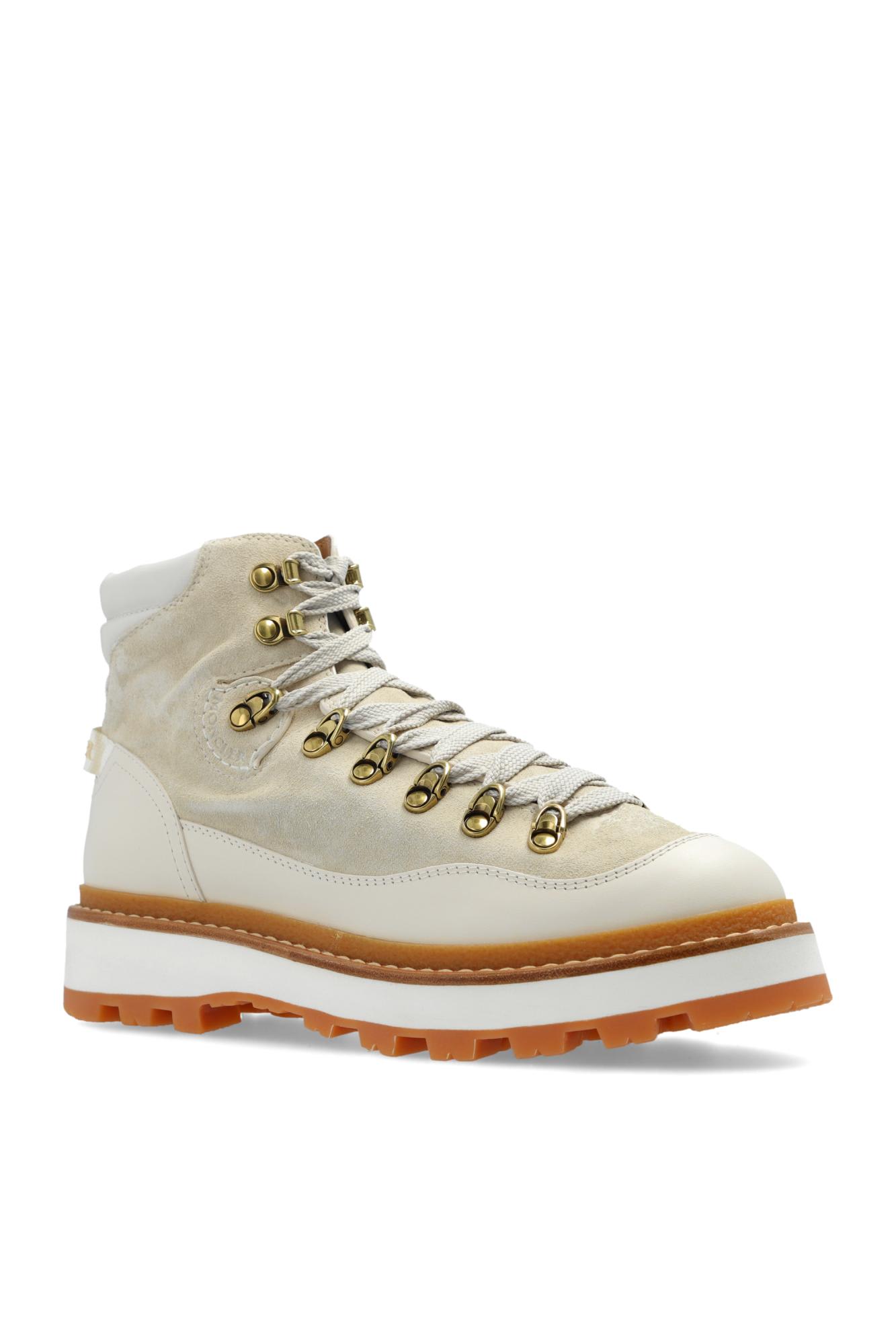 Shop Moncler Trekking Boots Peka Trek In White