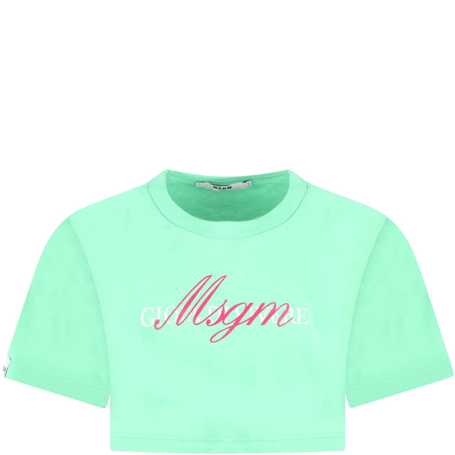 MSGM Green T-shirt For Girl