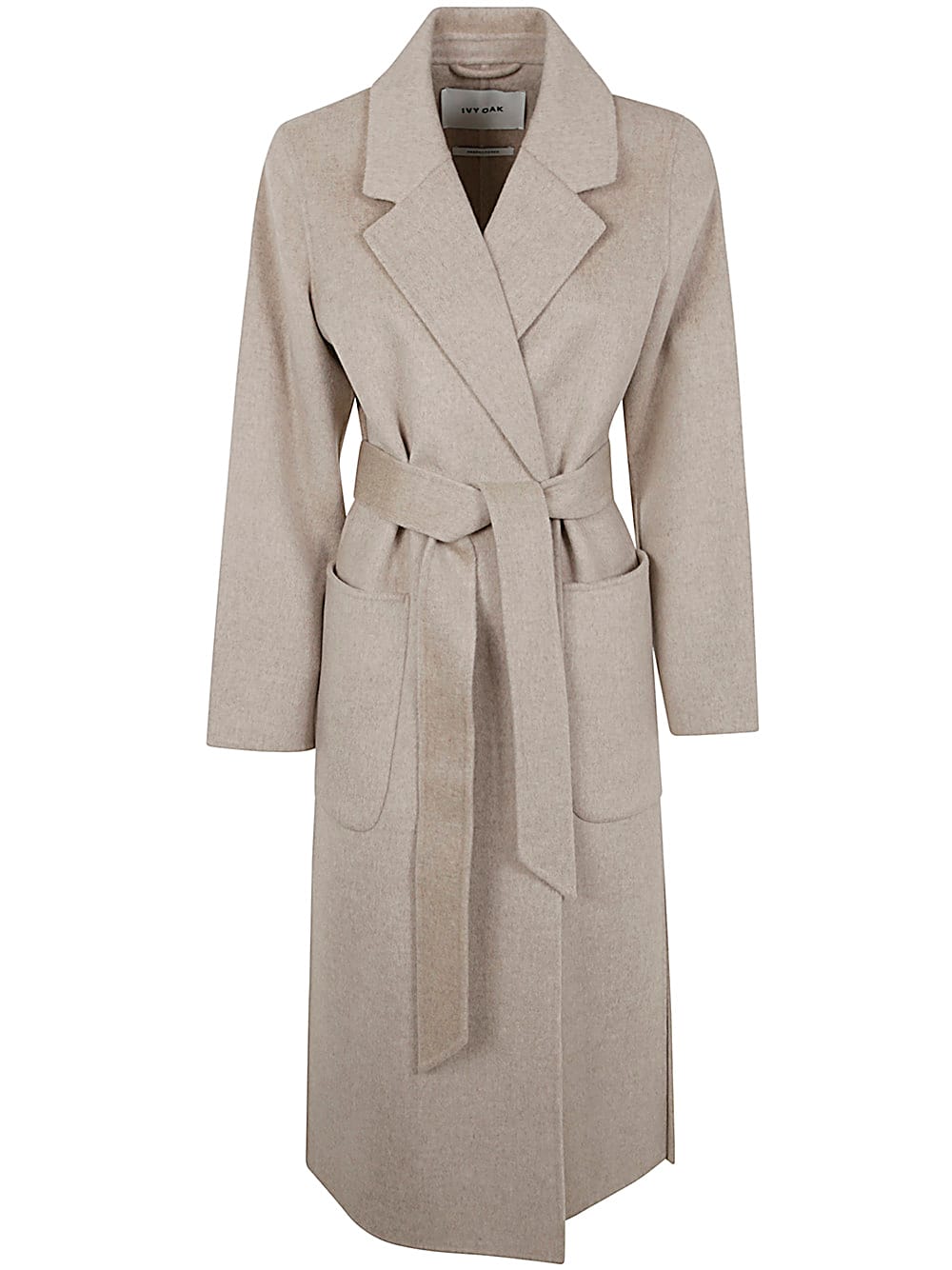 Shop Ivy & Oak Celia Belted Double Face Coat In Light Sand Melange