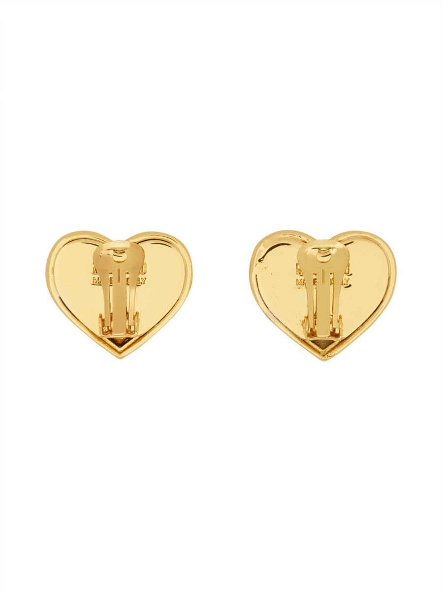 Shop Moschino Logo Earring In Gold
